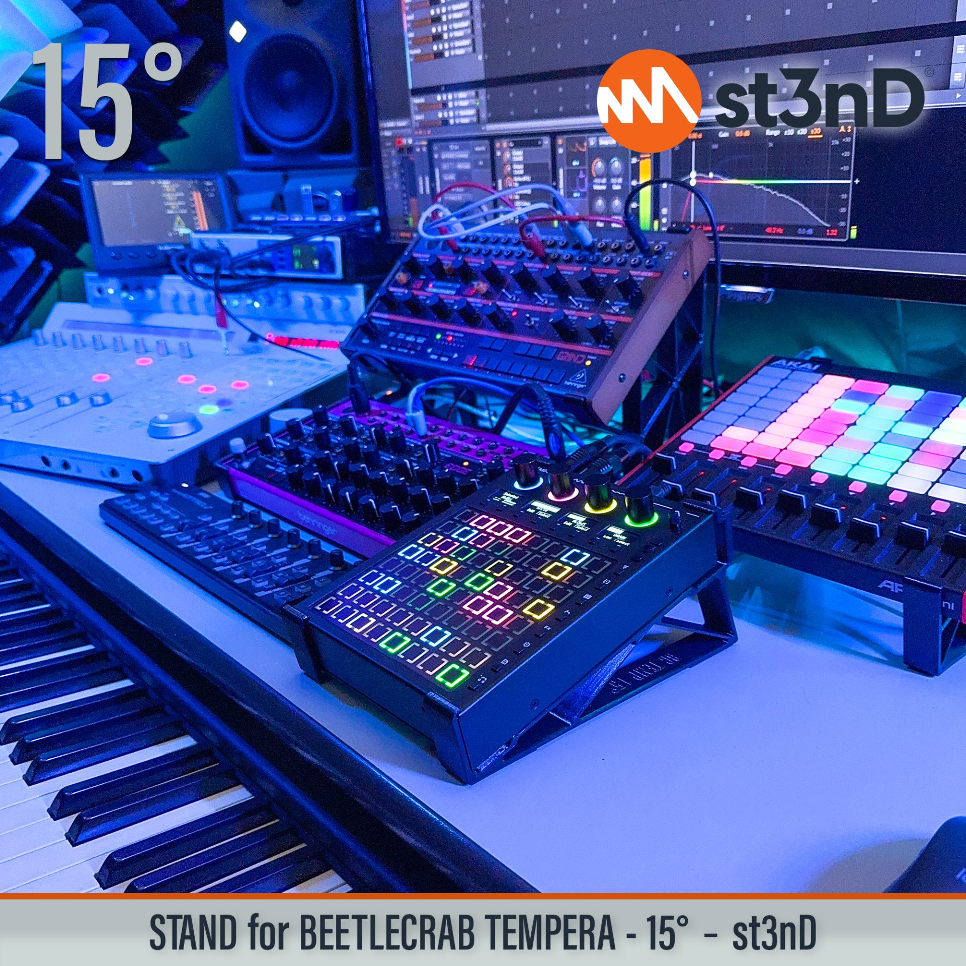 controller instrument accessory portable st3nD stable stand strong sturdy synth tilted Tempera Granular sampling instrument BeetleCrab Audio BeetleCrab Tempera
