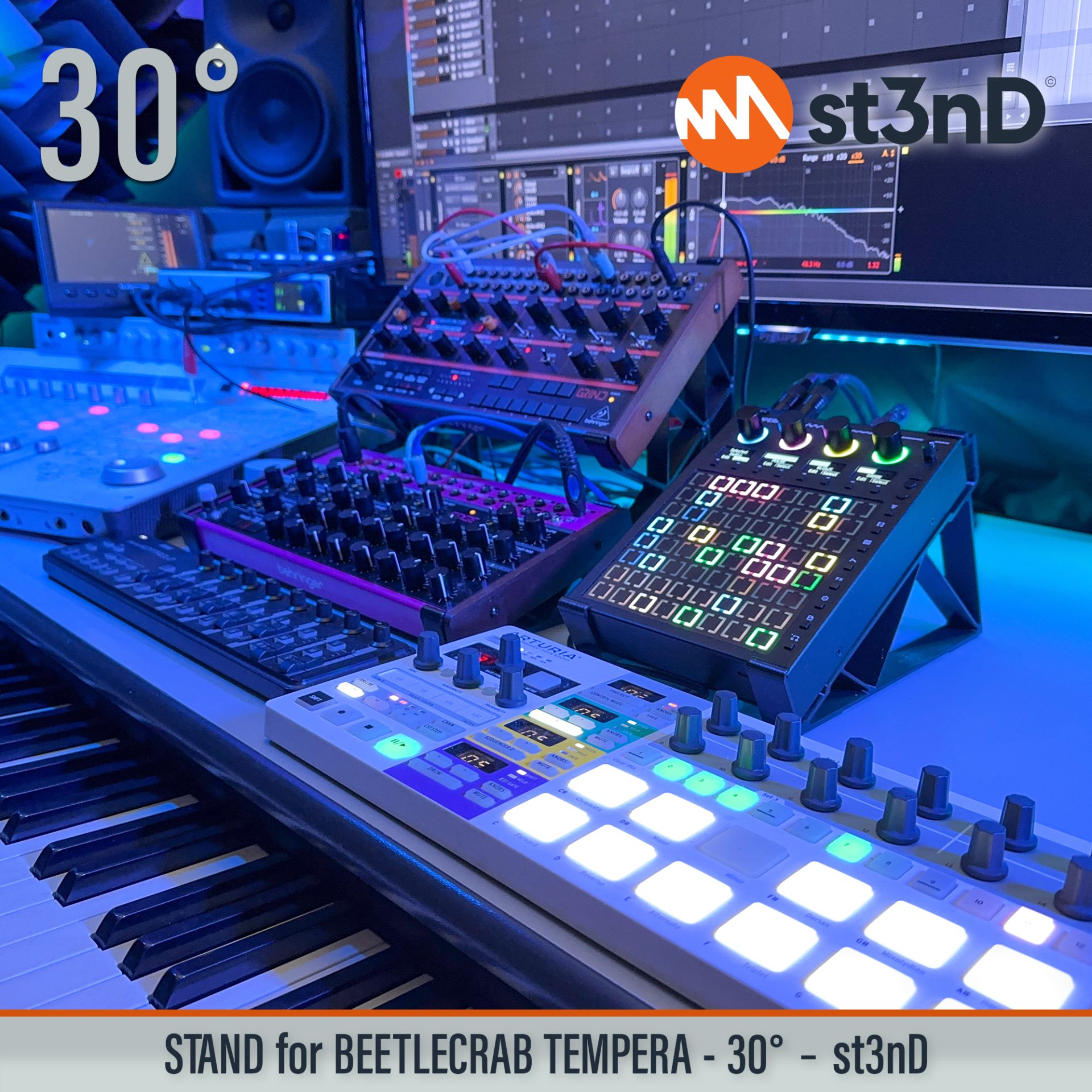 BEETLECRAB AUDIO BEETLECRAB TEMPERA controller Granular sampling instrument instrument accessory portable st3nD stable stand strong sturdy synth Tempera tilted