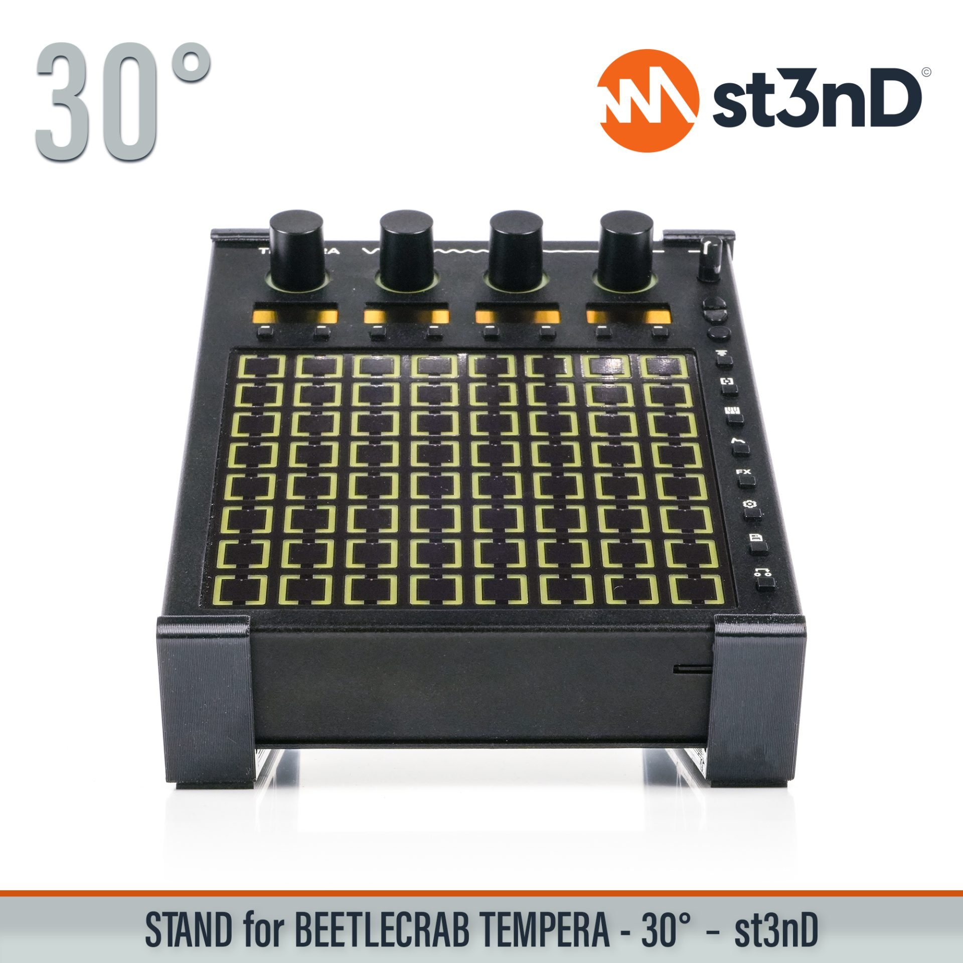 BEETLECRAB AUDIO BEETLECRAB TEMPERA controller Granular sampling instrument instrument accessory portable st3nD stable stand strong sturdy synth Tempera tilted