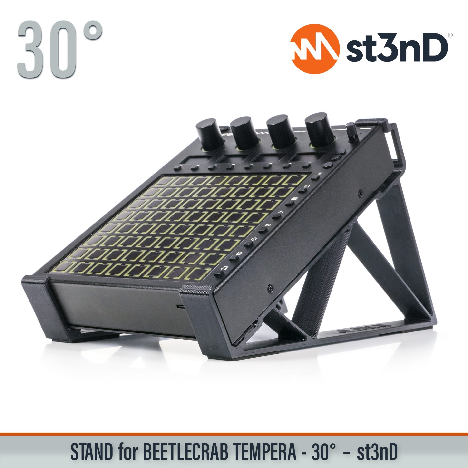 BEETLECRAB AUDIO BEETLECRAB TEMPERA controller Granular sampling instrument instrument accessory portable st3nD stable stand strong sturdy synth Tempera tilted