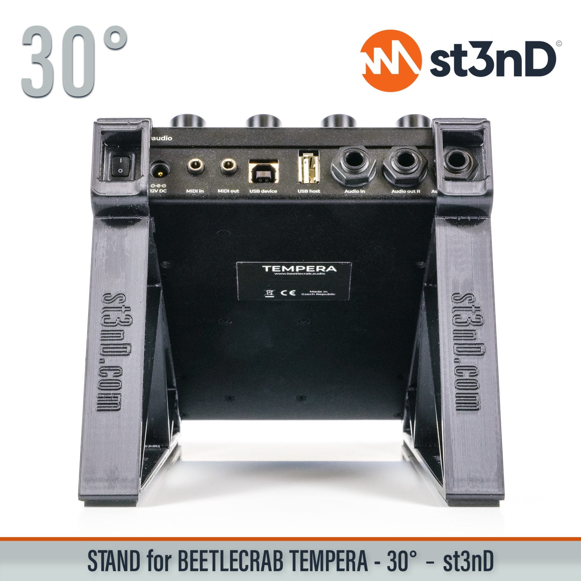 BEETLECRAB AUDIO BEETLECRAB TEMPERA controller Granular sampling instrument instrument accessory portable st3nD stable stand strong sturdy synth Tempera tilted