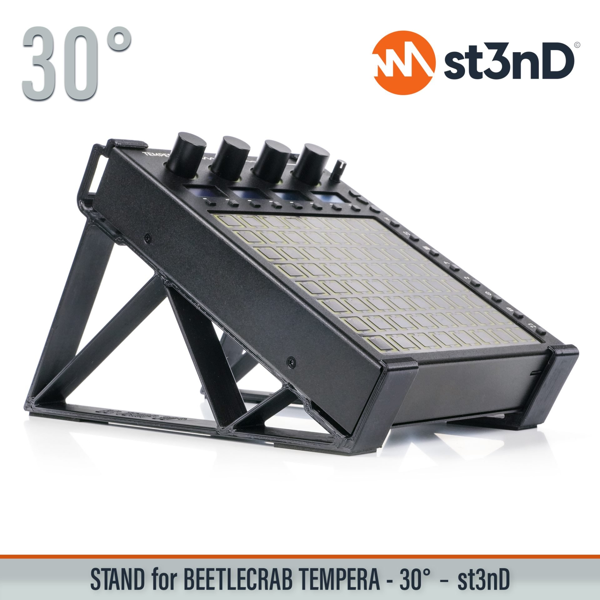 BEETLECRAB AUDIO BEETLECRAB TEMPERA controller Granular sampling instrument instrument accessory portable st3nD stable stand strong sturdy synth Tempera tilted