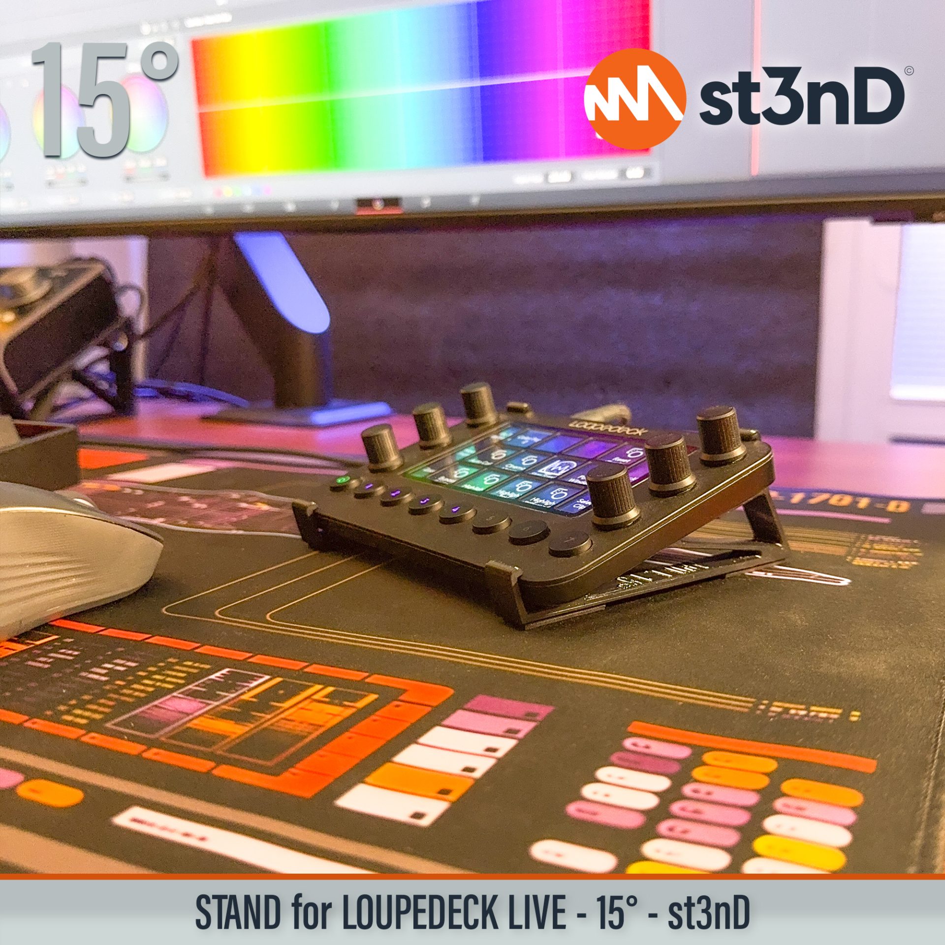 photoshop portable st3nD stable stand strong sturdy tilted video editing Loupedeck Live Loupedeck multi-purpose interface ultimate console for content creators ultimate console for streamers powerful interface