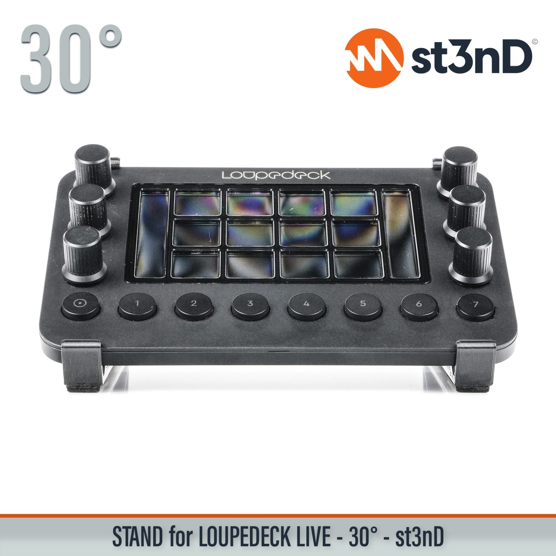 Loupedeck Live multi-purpose interface photoshop portable powerful interface st3nD stable stand strong sturdy tilted ultimate console for content creators ultimate console for streamers video editing Loupedeck