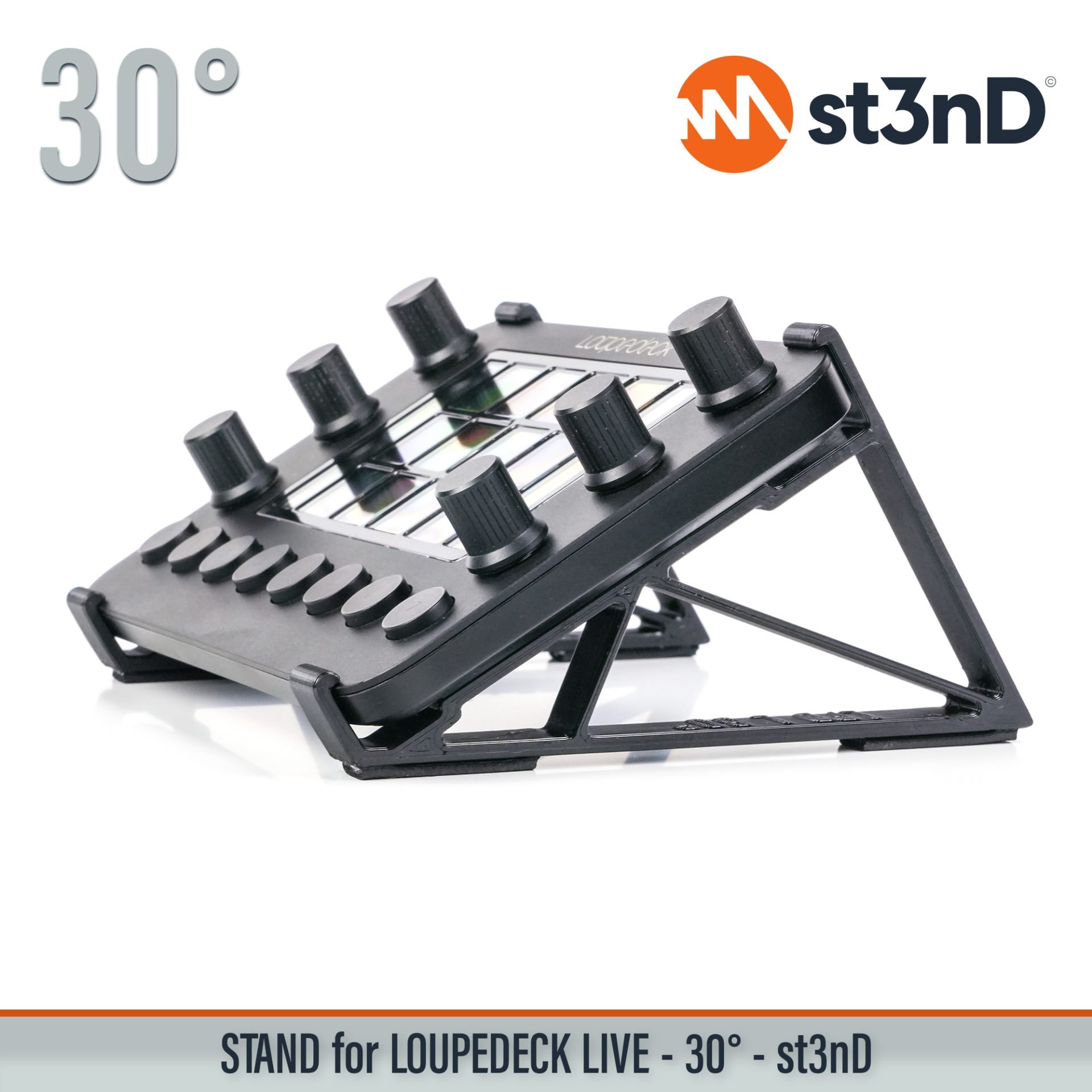 Loupedeck Live multi-purpose interface photoshop portable powerful interface st3nD stable stand strong sturdy tilted ultimate console for content creators ultimate console for streamers video editing Loupedeck