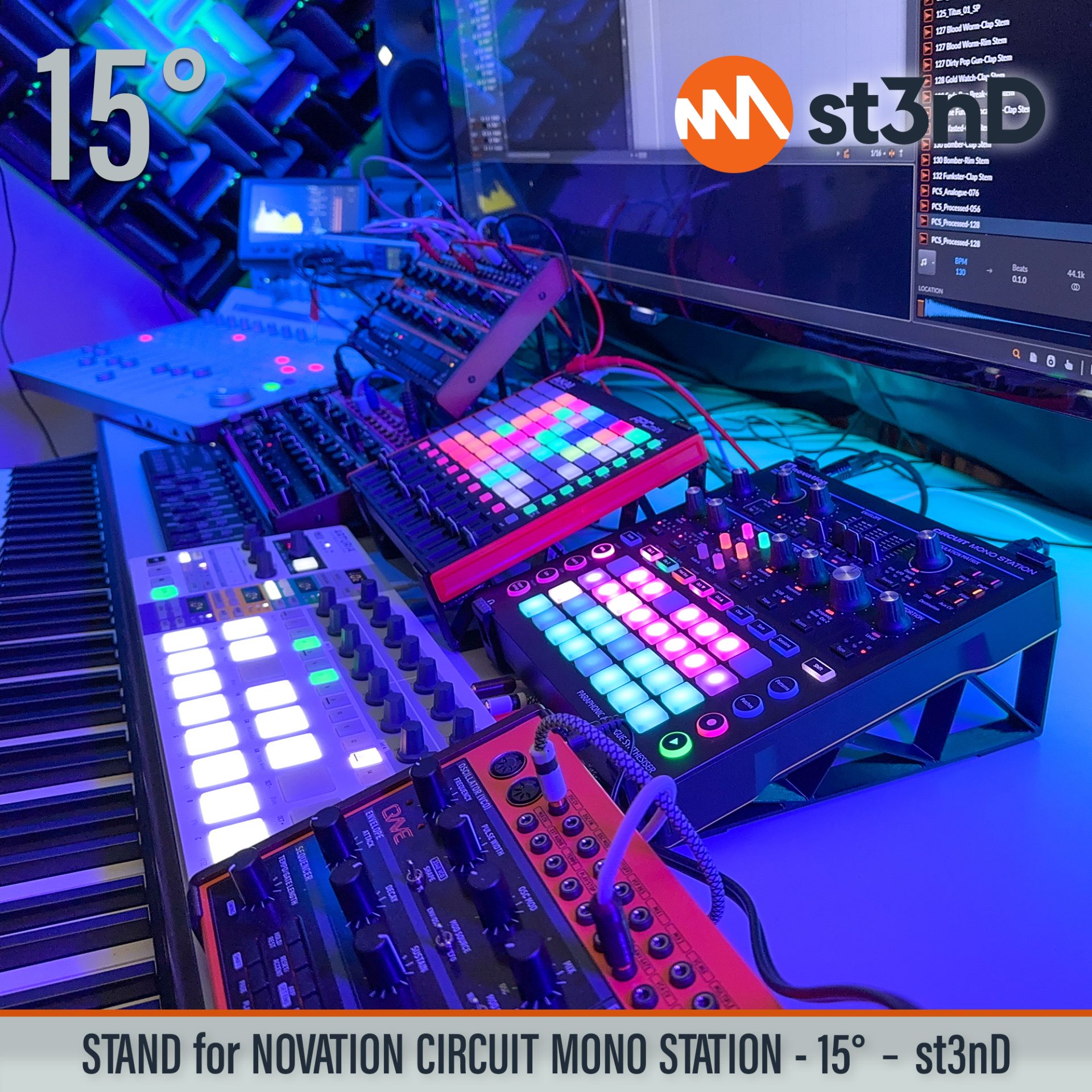 circuit controller instrument accessory novation NOVATION Circuit portable st3nD stable stand strong sturdy synth tilted NOVATION CIRCUIT MONO STATION paraphonic analogue synthesizer CIRCUIT MONO STATION