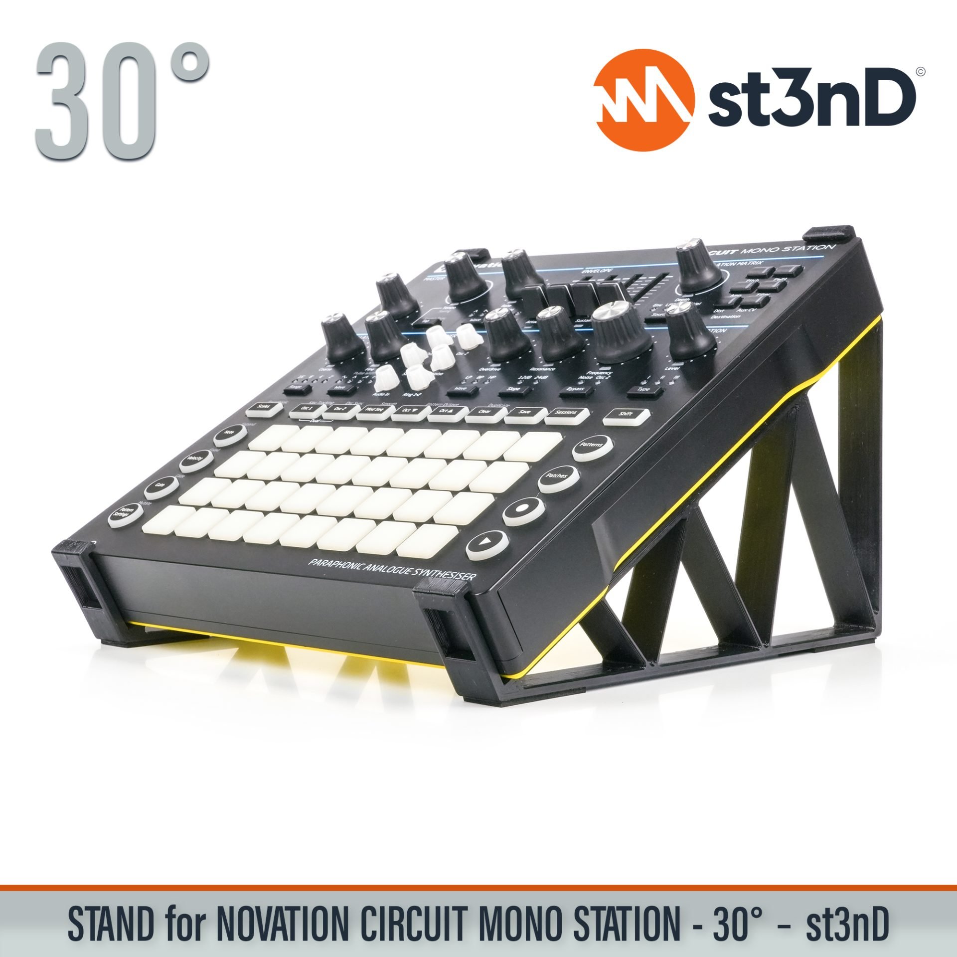 circuit Circuit Mono Station controller instrument accessory novation NOVATION Circuit Novation Circuit Mono Station paraphonic analogue synthesizer portable st3nD stable stand strong sturdy synth tilted