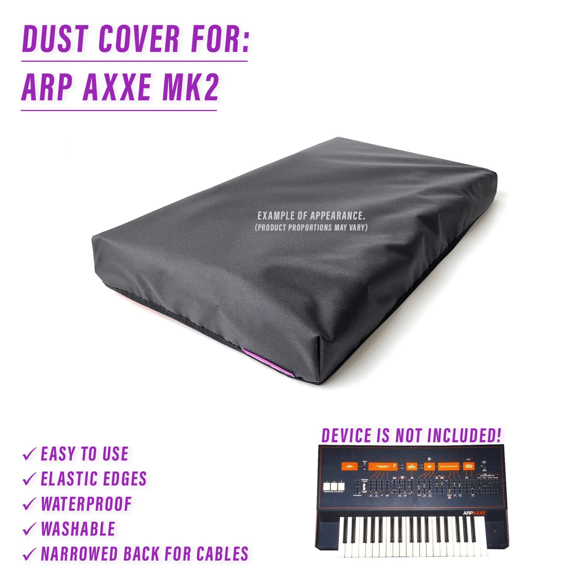 ARP dust cover dustcover dustcoverpro elastic synth synth protection water resistant waterproof AXXE MK2