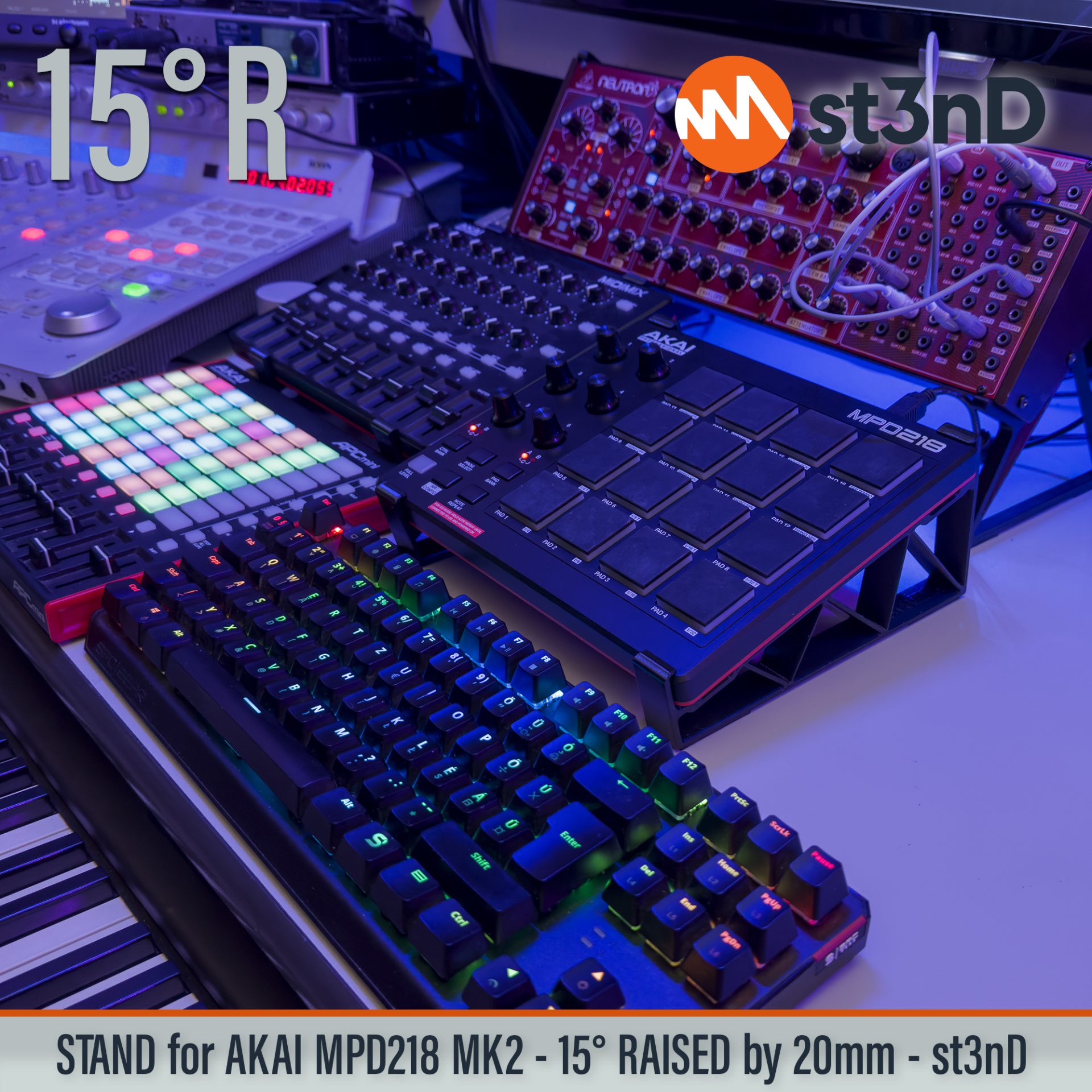 3d printed stand akai desktop stand st3nD stand akai mpd akai mpd218 mpd218 stand raised stand sturdy