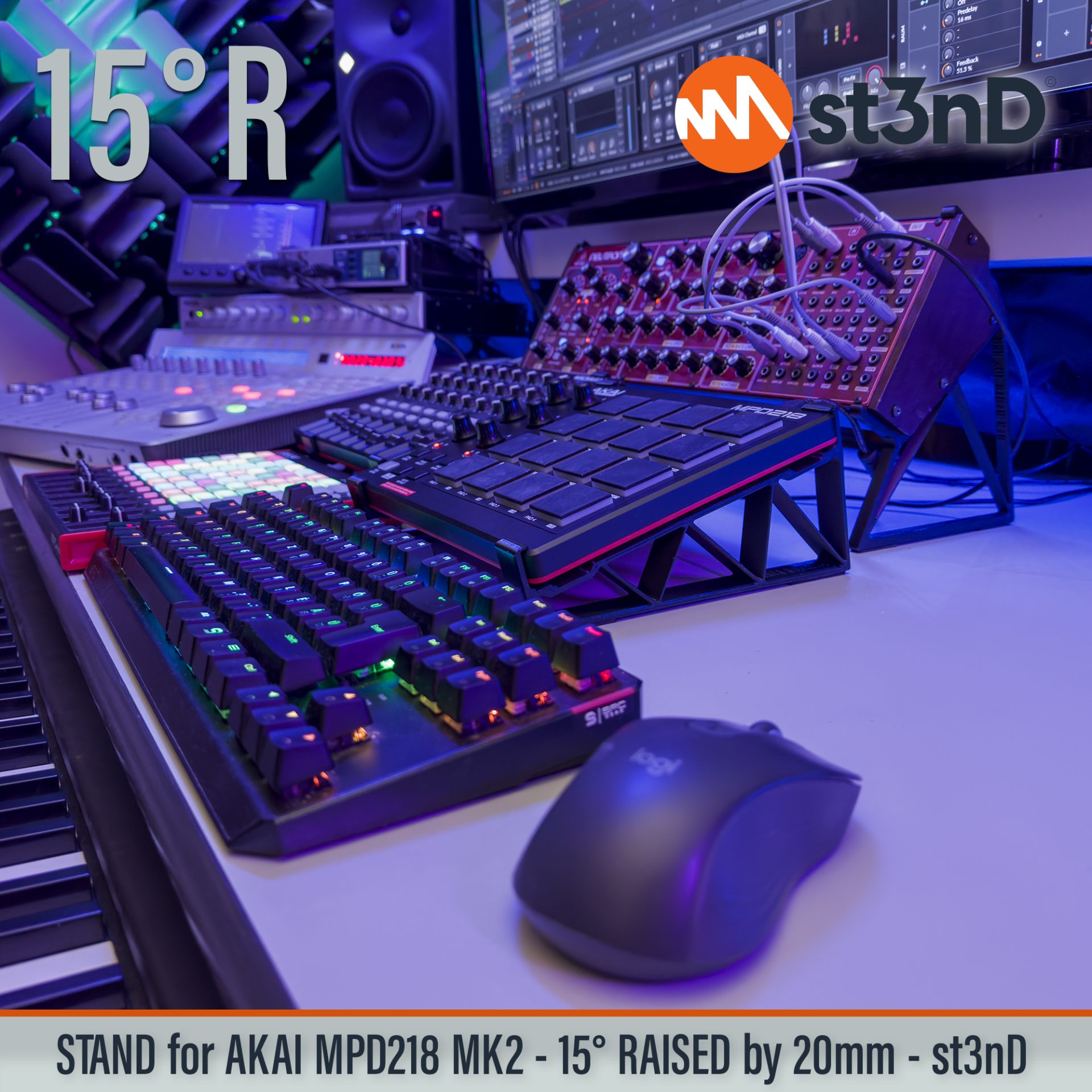 3d printed stand akai desktop stand st3nD stand akai mpd akai mpd218 mpd218 stand raised stand sturdy