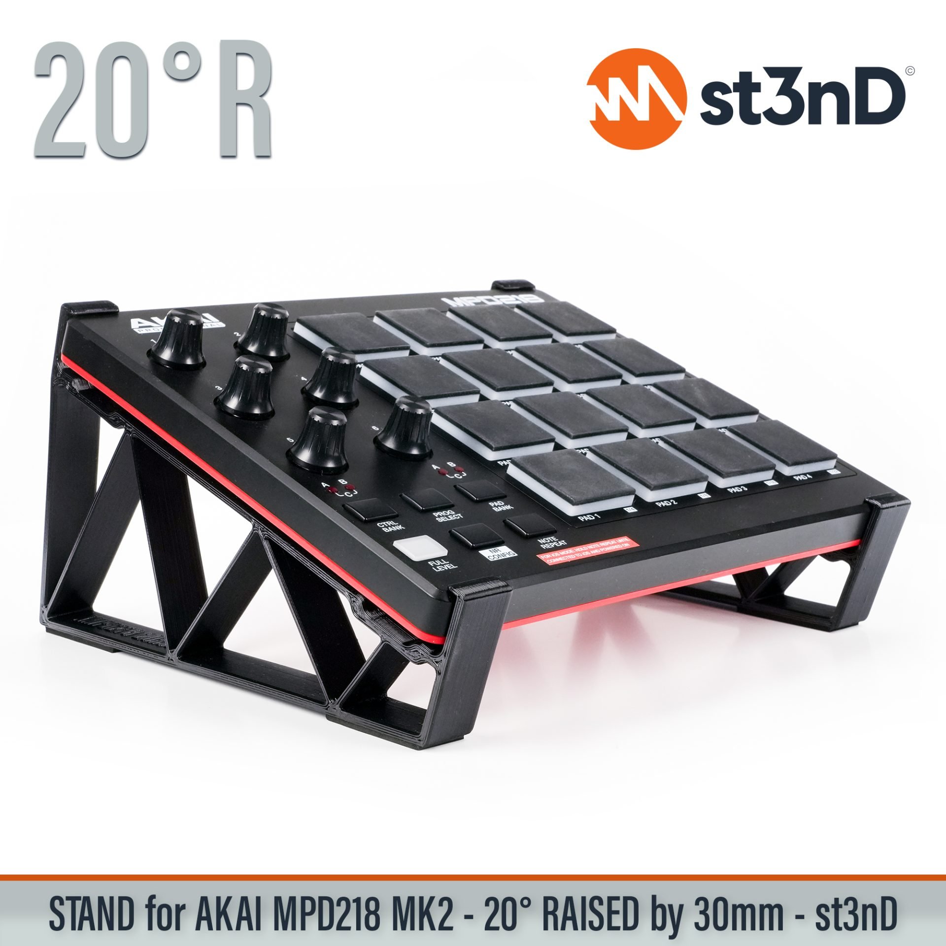3d printed stand akai desktop stand st3nD stand akai mpd akai mpd218 mpd218 stand raised stand sturdy