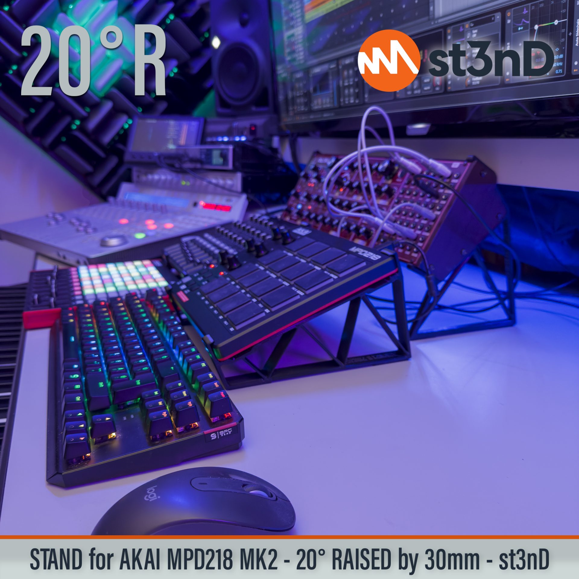 3d printed stand akai desktop stand st3nD stand akai mpd akai mpd218 mpd218 stand raised stand sturdy