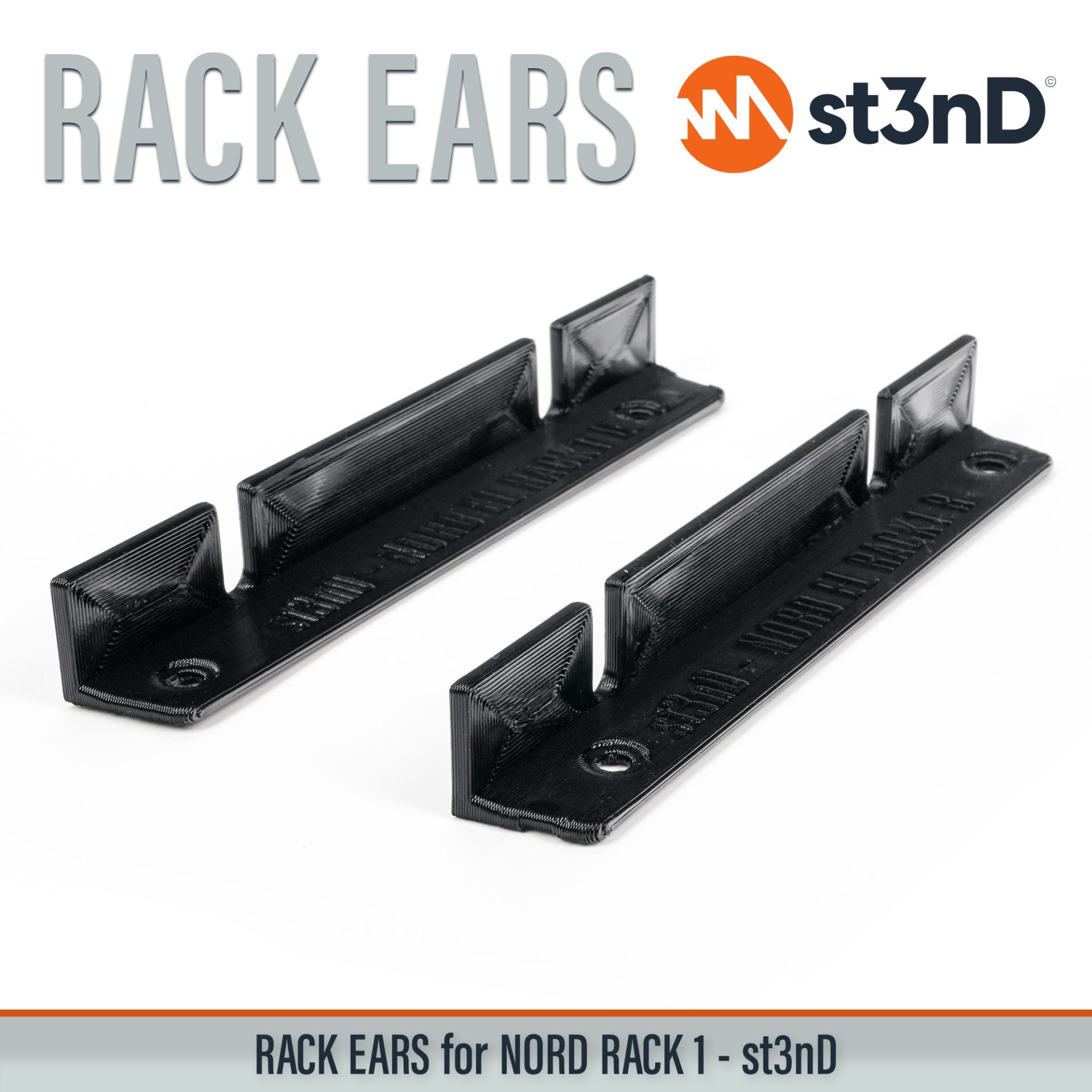 3D printed rack ears clavia CLAVIA NORD RACK 1 custom fit rack brackets custom rack ears NORD RACK RACK EARS rack mount brackets st3nD stable strong studio accessory studio gear accessories studio rack mount ears sturdy synth rack ears