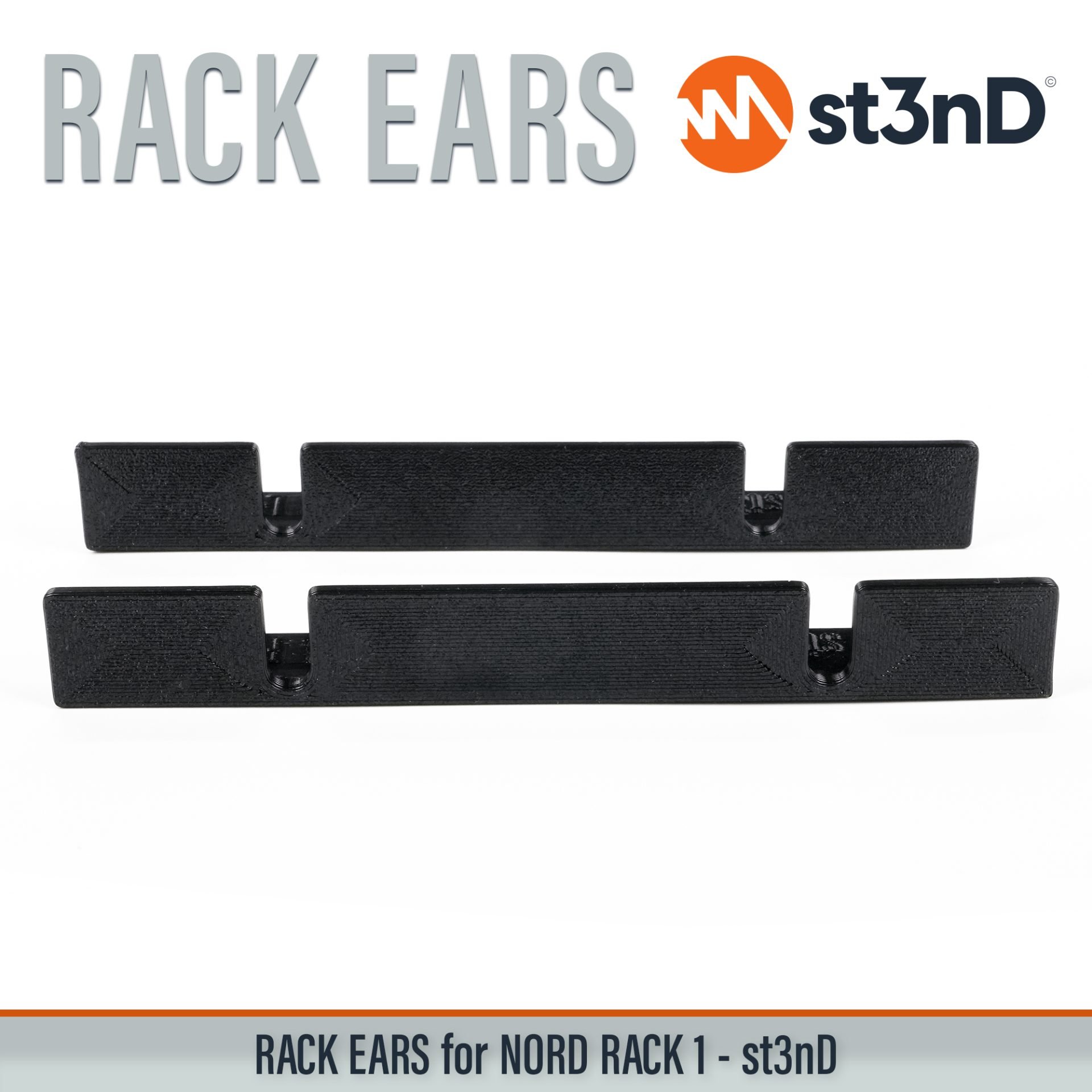 3D printed rack ears clavia CLAVIA NORD RACK 1 custom fit rack brackets custom rack ears NORD RACK RACK EARS rack mount brackets st3nD stable strong studio accessory studio gear accessories studio rack mount ears sturdy synth rack ears