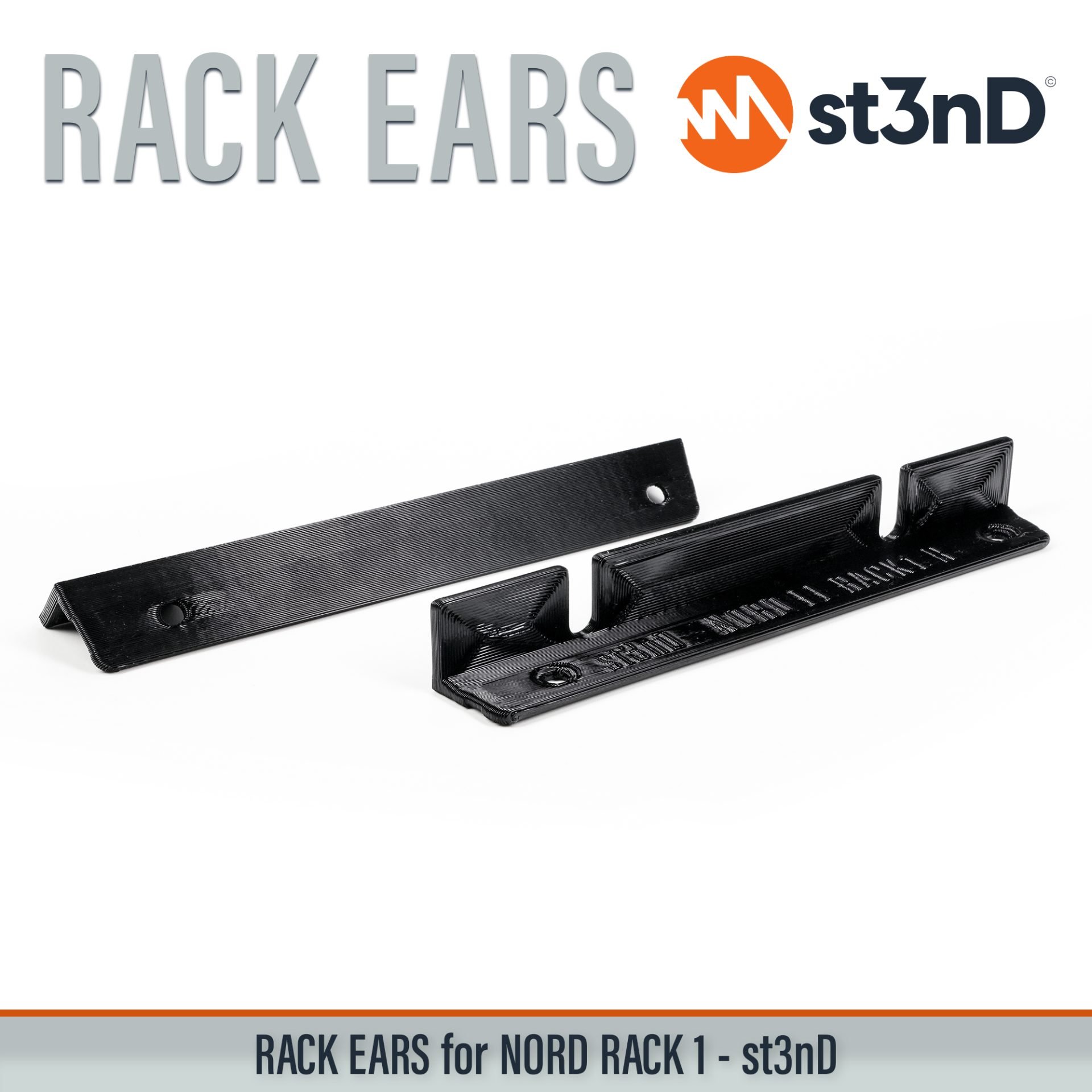 3D printed rack ears clavia CLAVIA NORD RACK 1 custom fit rack brackets custom rack ears NORD RACK RACK EARS rack mount brackets st3nD stable strong studio accessory studio gear accessories studio rack mount ears sturdy synth rack ears