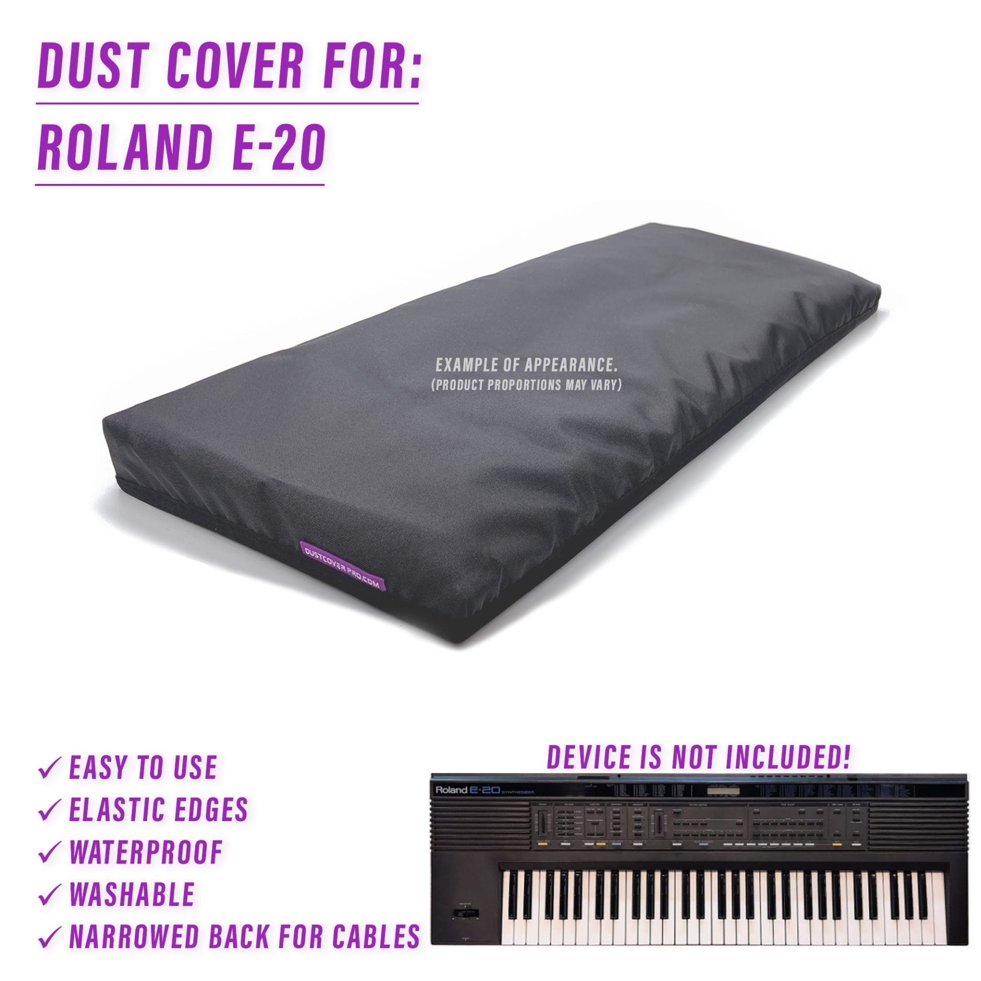 dust cover dustcover dustcoverpro elastic roland synth synth protection water resistant waterproof e-20 roland e20