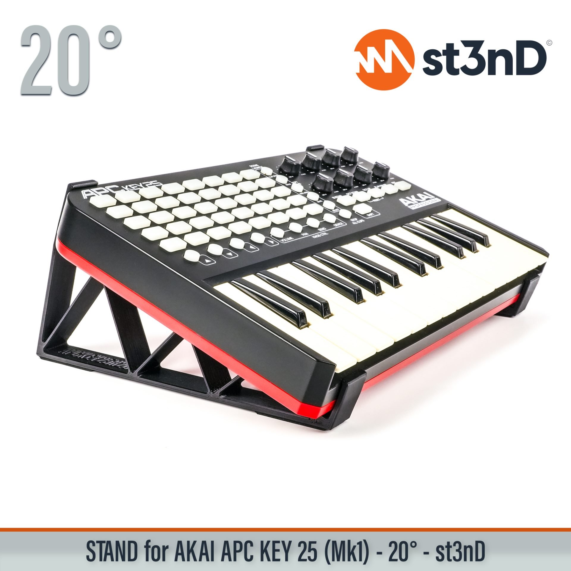 3d printed stand akai akai apc desktop stand st3nD stand MIDI keyboard controller Ableton Live Akai APC Key 25 (Mk1) APC Key 25 Mk1 Akai Pro daw controlle