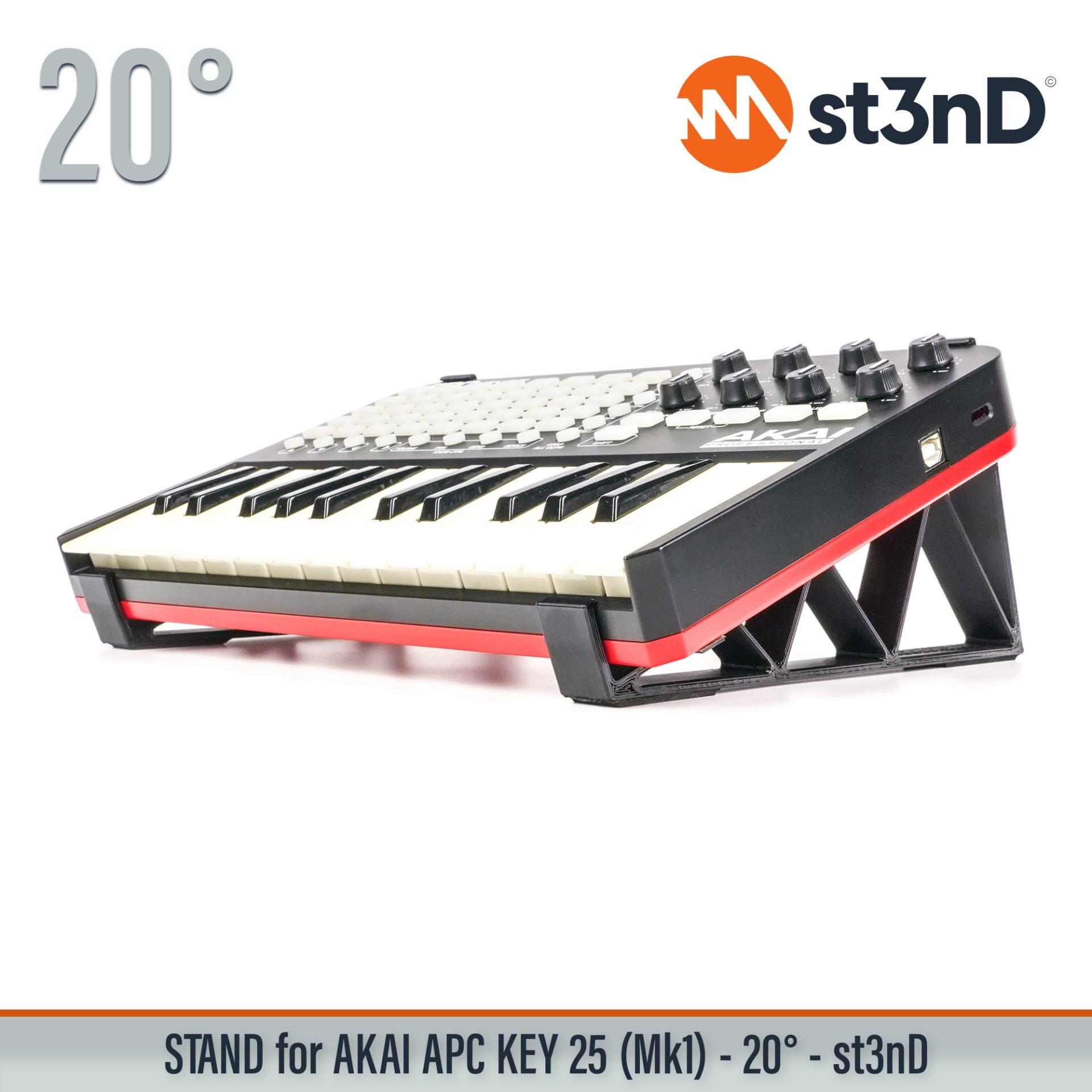3d printed stand akai akai apc desktop stand st3nD stand MIDI keyboard controller Ableton Live Akai APC Key 25 (Mk1) APC Key 25 Mk1 Akai Pro daw controlle