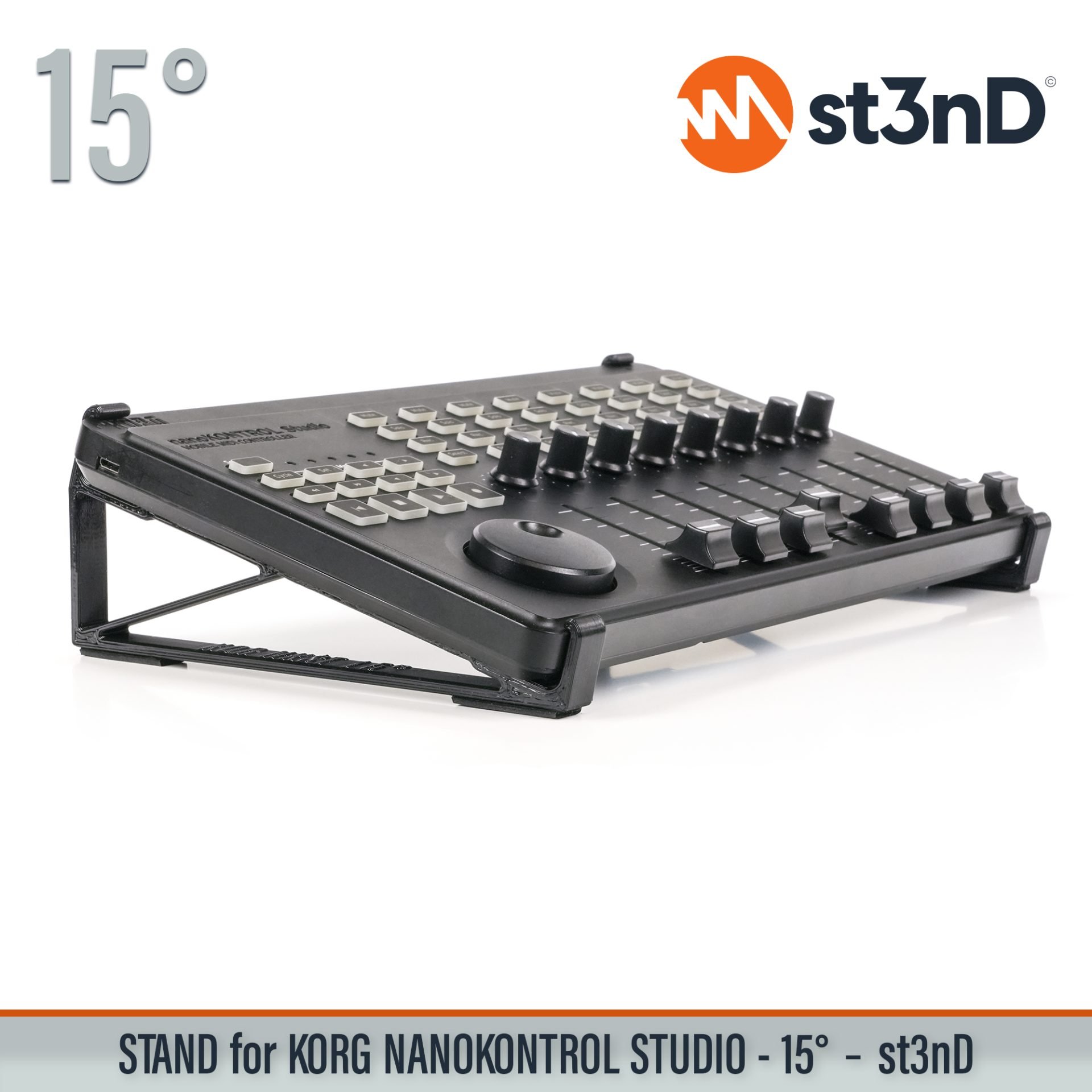 controller instrument accessory korg Korg nanoKONTROL Studio Mobile MIDI Controller nanoKONTROL Studio portable st3nD stable stand strong sturdy synth tilted