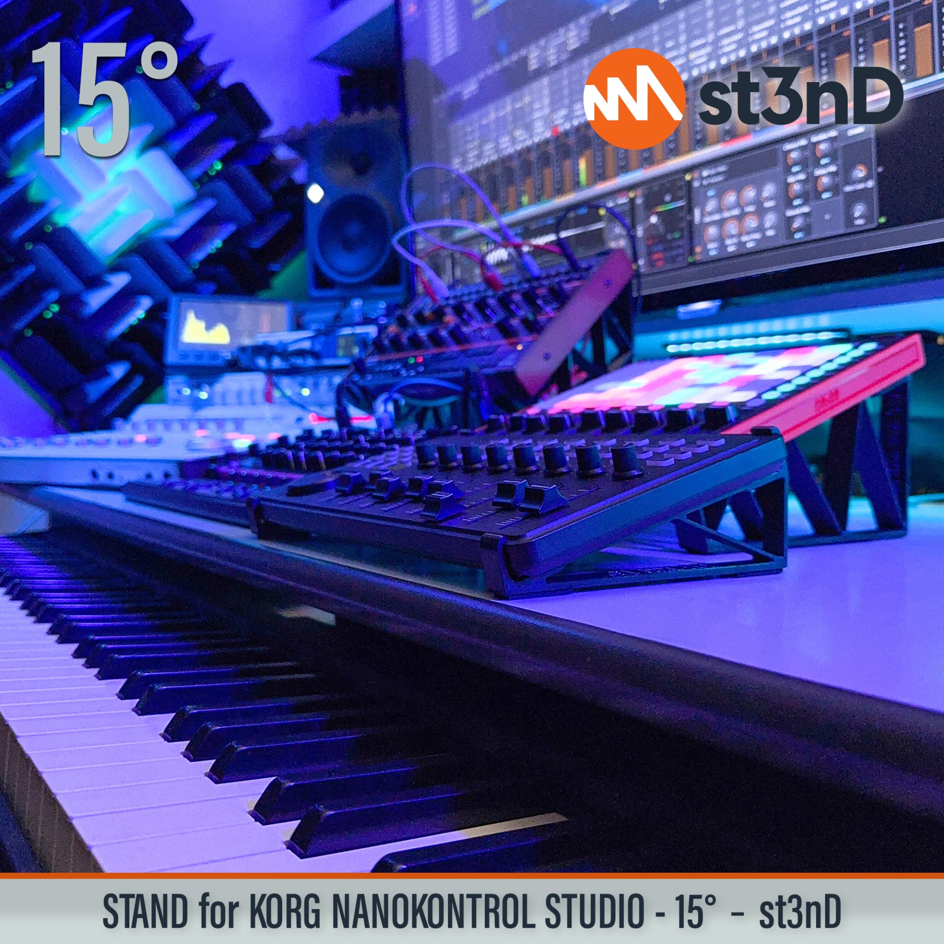 controller instrument accessory korg Korg nanoKONTROL Studio Mobile MIDI Controller nanoKONTROL Studio portable st3nD stable stand strong sturdy synth tilted