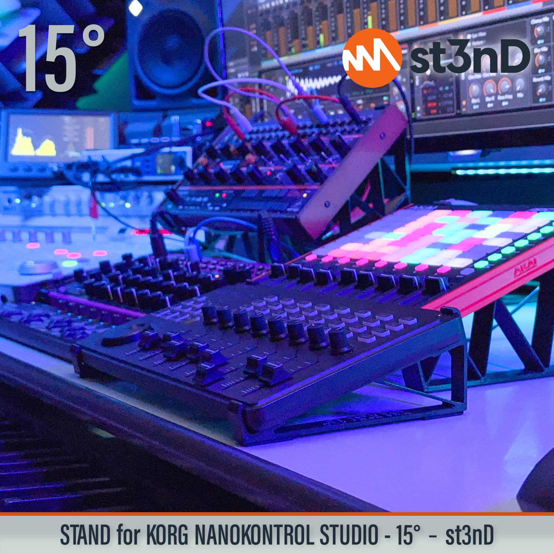 controller instrument accessory korg Korg nanoKONTROL Studio Mobile MIDI Controller nanoKONTROL Studio portable st3nD stable stand strong sturdy synth tilted