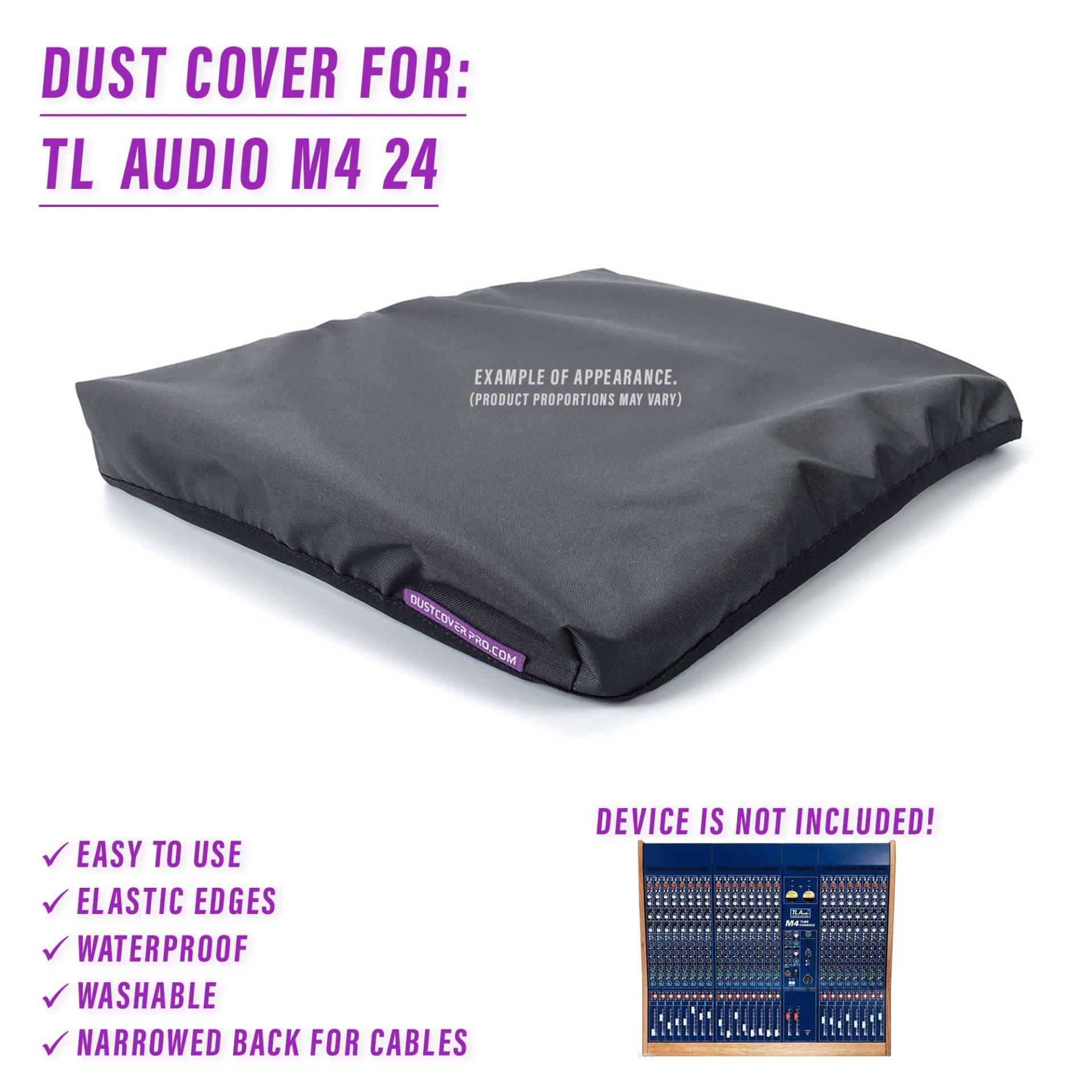dust cover dustcover dustcoverpro elastic synth synth protection water resistant waterproof TL AUDIO M4 MIXER 24-CHANNEL VALVE RECORDING CONSOLE TL Audio TL Audio valve tube mixer