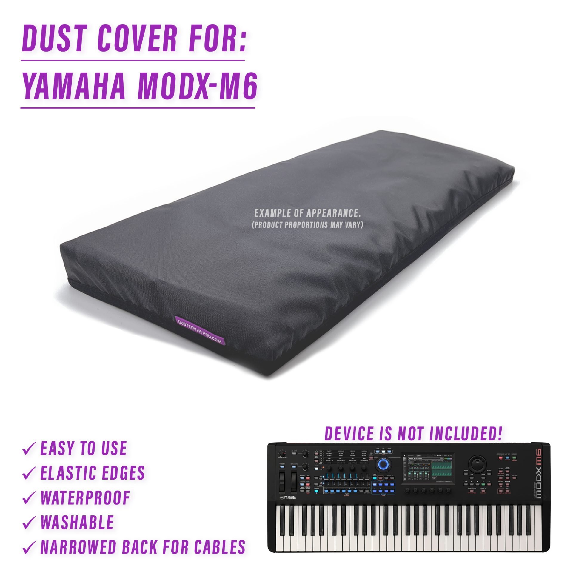 dust cover dustcover dustcoverpro elastic synth synth protection water resistant waterproof yamaha modx-m6 yamaha modx m6