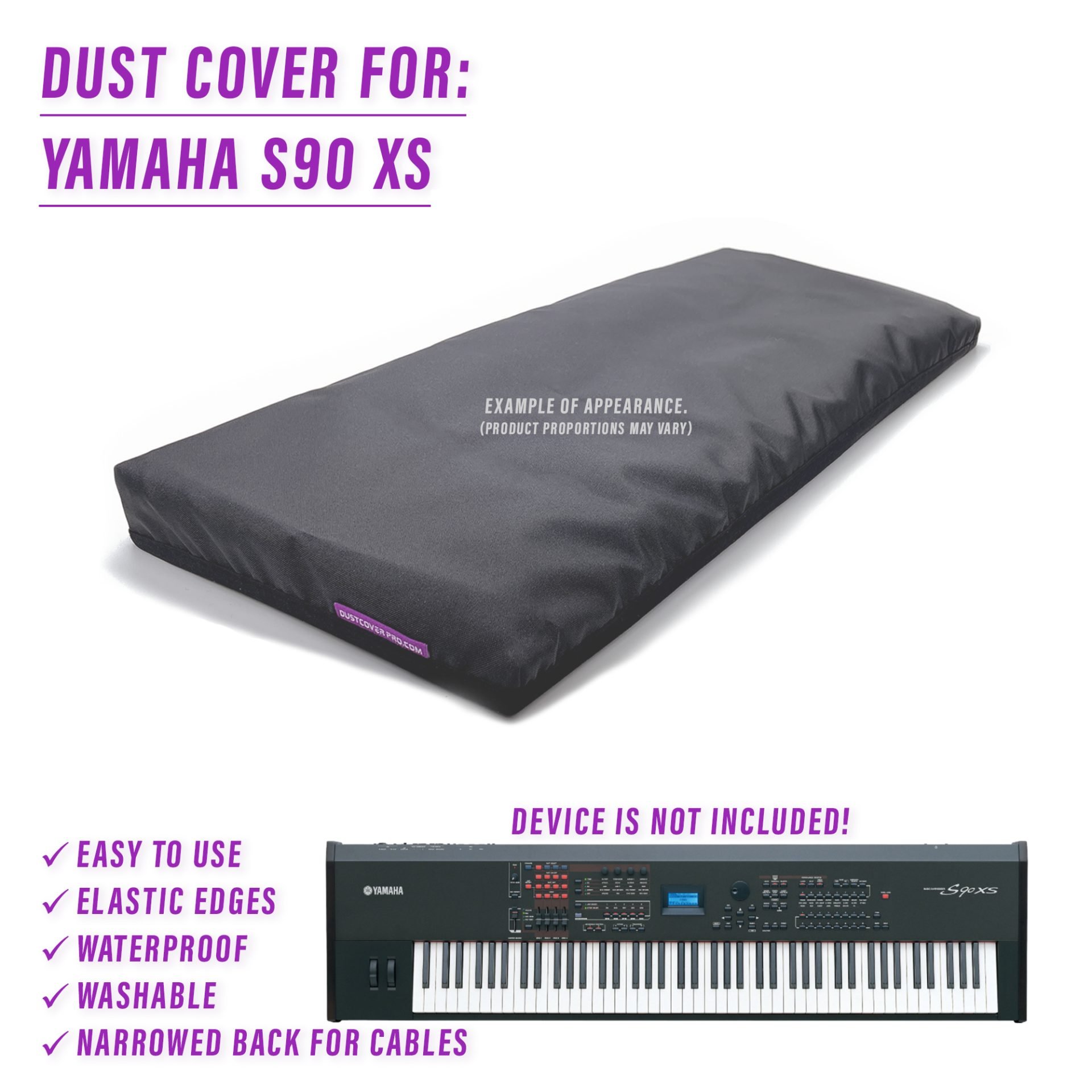 dust cover dustcover dustcoverpro elastic synth synth protection water resistant waterproof yamaha S90 XS yamaha s90 xs
