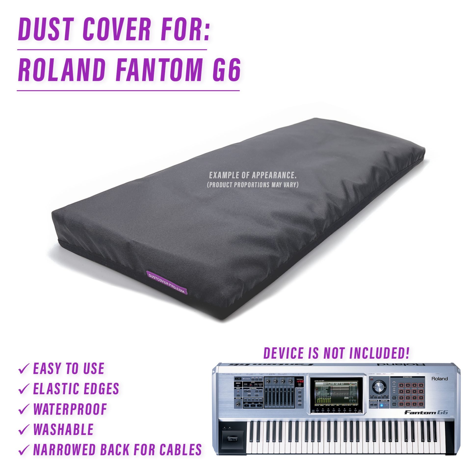 cover dust dustcoverpro elastic fantom roland roland vintage synth roland workstation synth synth protection water resistant roland fantom g6 fantom g6