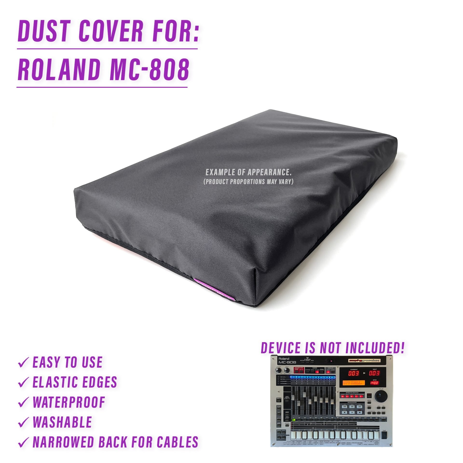 cover dust dustcoverpro elastic roland roland vintage synth roland workstation synth synth protection water resistant mc 808 roland mc 808