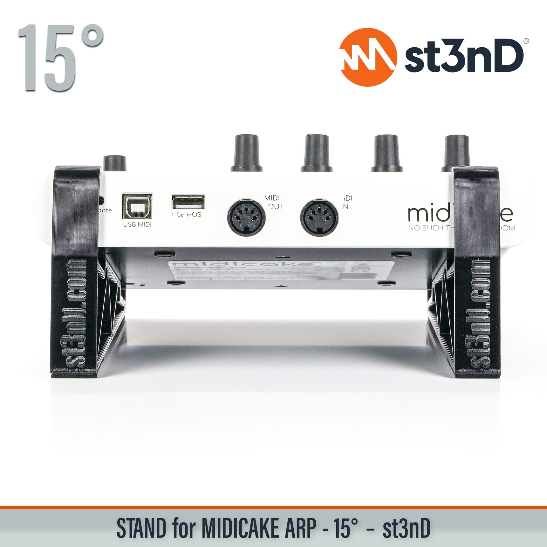 portable st3nD stable stand strong sturdy tilted MIDI arpeggiator and sequencer MIDICAKE ARP MIDICAKE MIDI sequencer