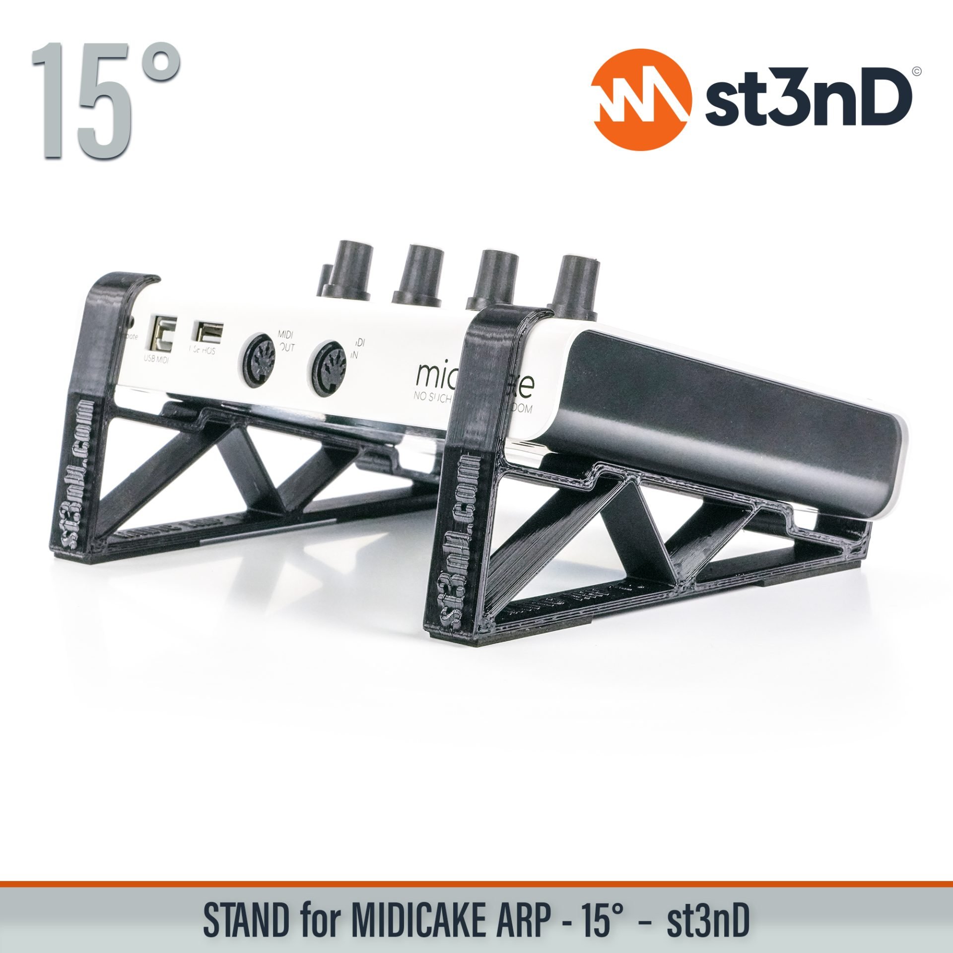 portable st3nD stable stand strong sturdy tilted MIDI arpeggiator and sequencer MIDICAKE ARP MIDICAKE MIDI sequencer