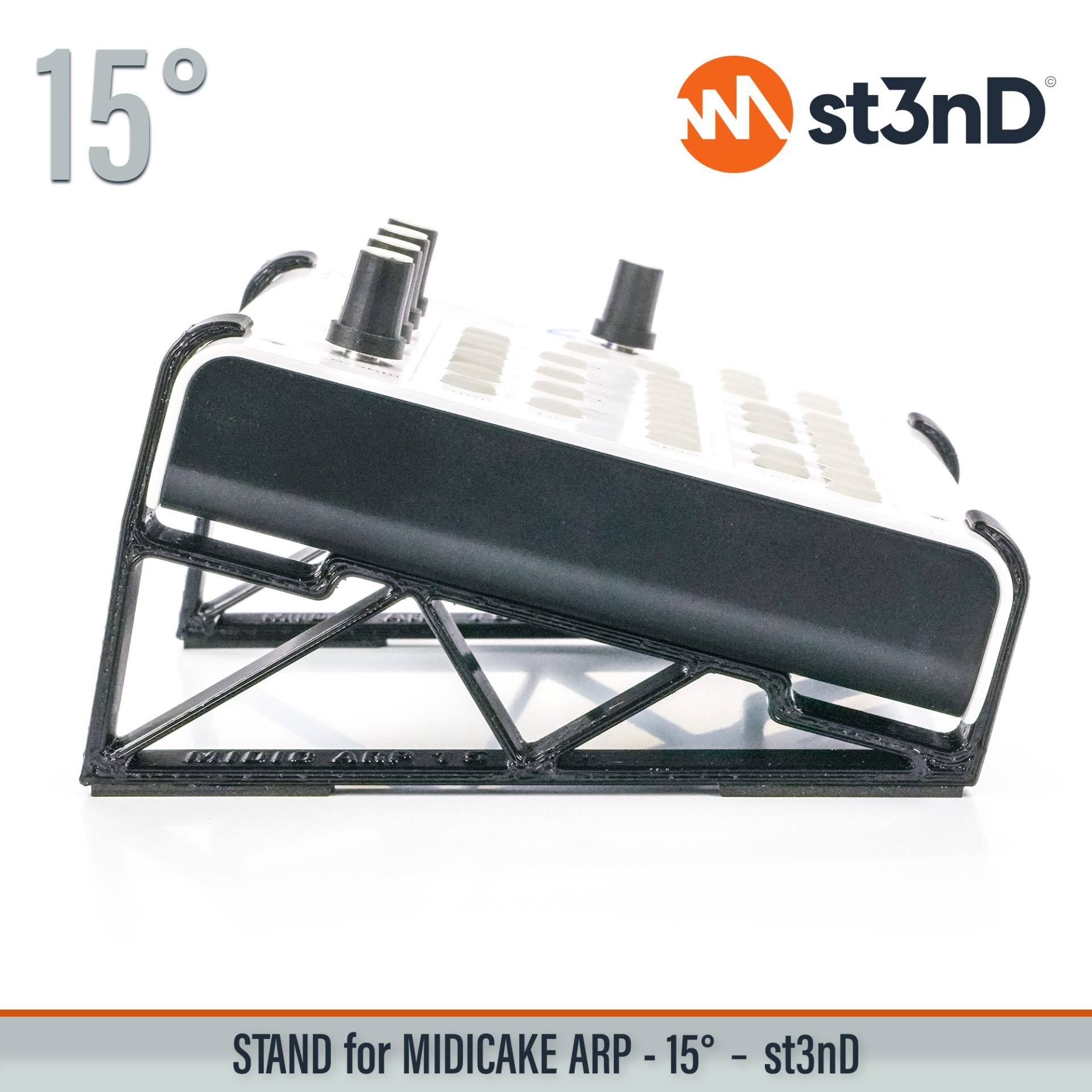 portable st3nD stable stand strong sturdy tilted MIDI arpeggiator and sequencer MIDICAKE ARP MIDICAKE MIDI sequencer