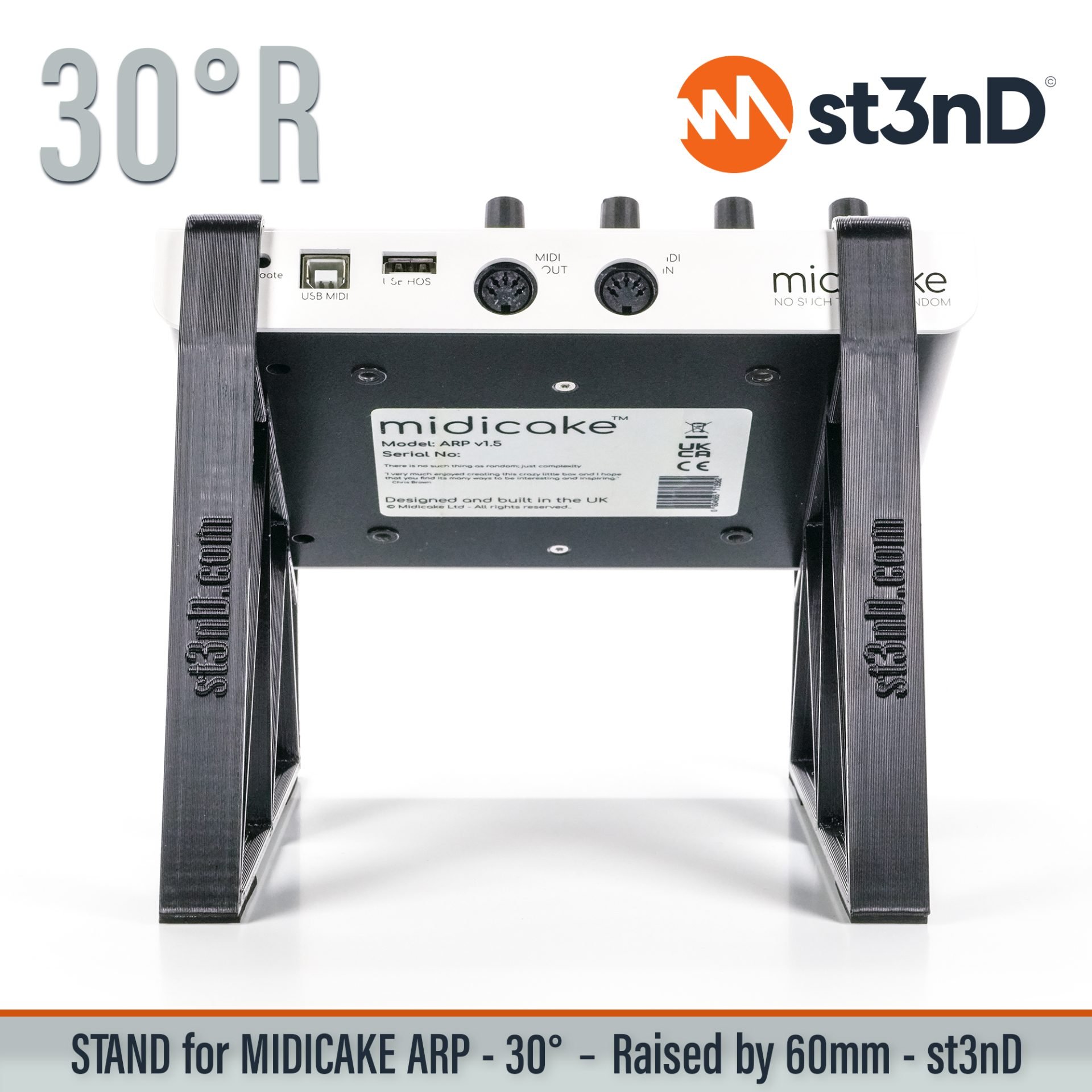MIDI arpeggiator and sequencer midi sequencer MIDICAKE MIDICAKE ARP portable st3nD stable stand strong sturdy tilted