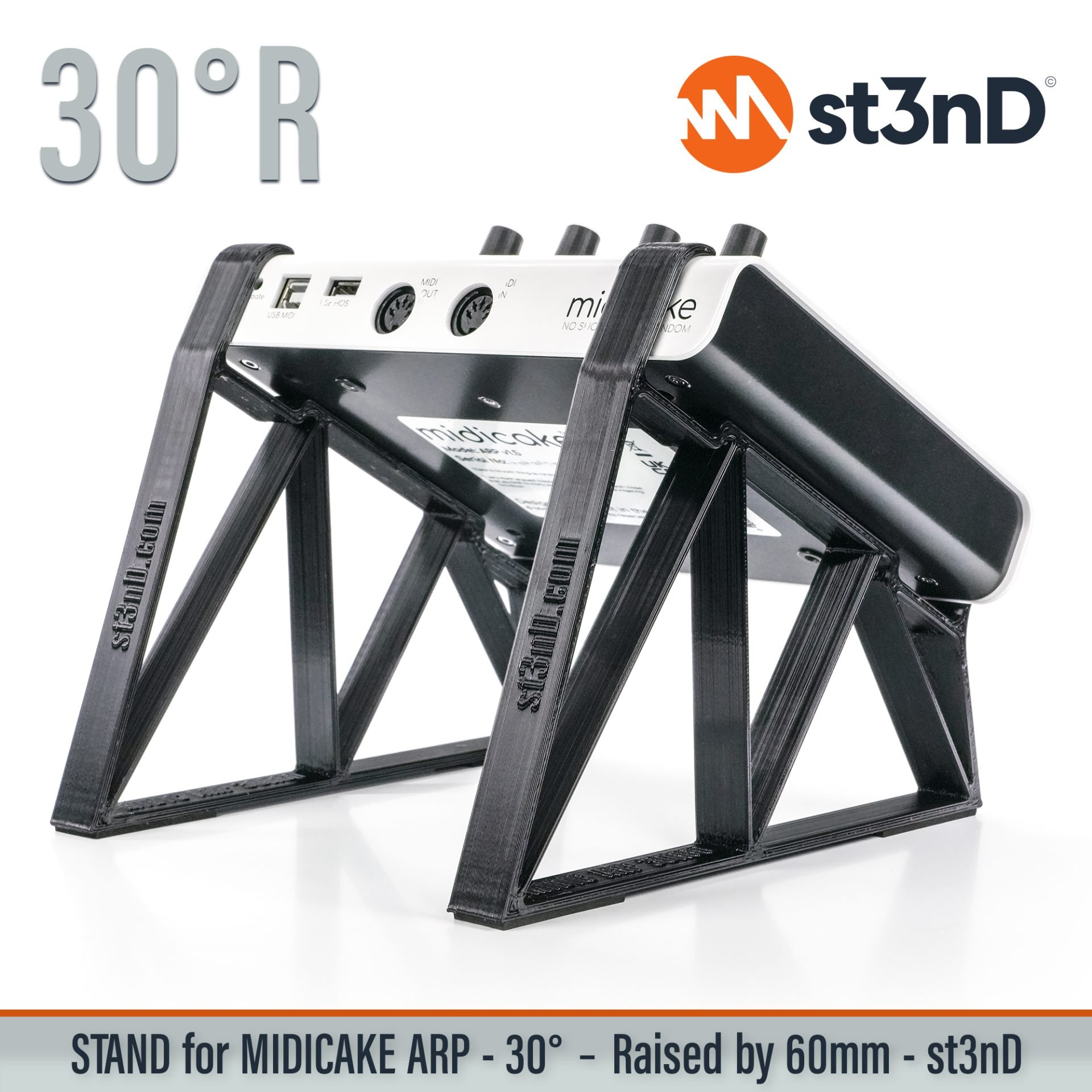 MIDI arpeggiator and sequencer midi sequencer MIDICAKE MIDICAKE ARP portable st3nD stable stand strong sturdy tilted