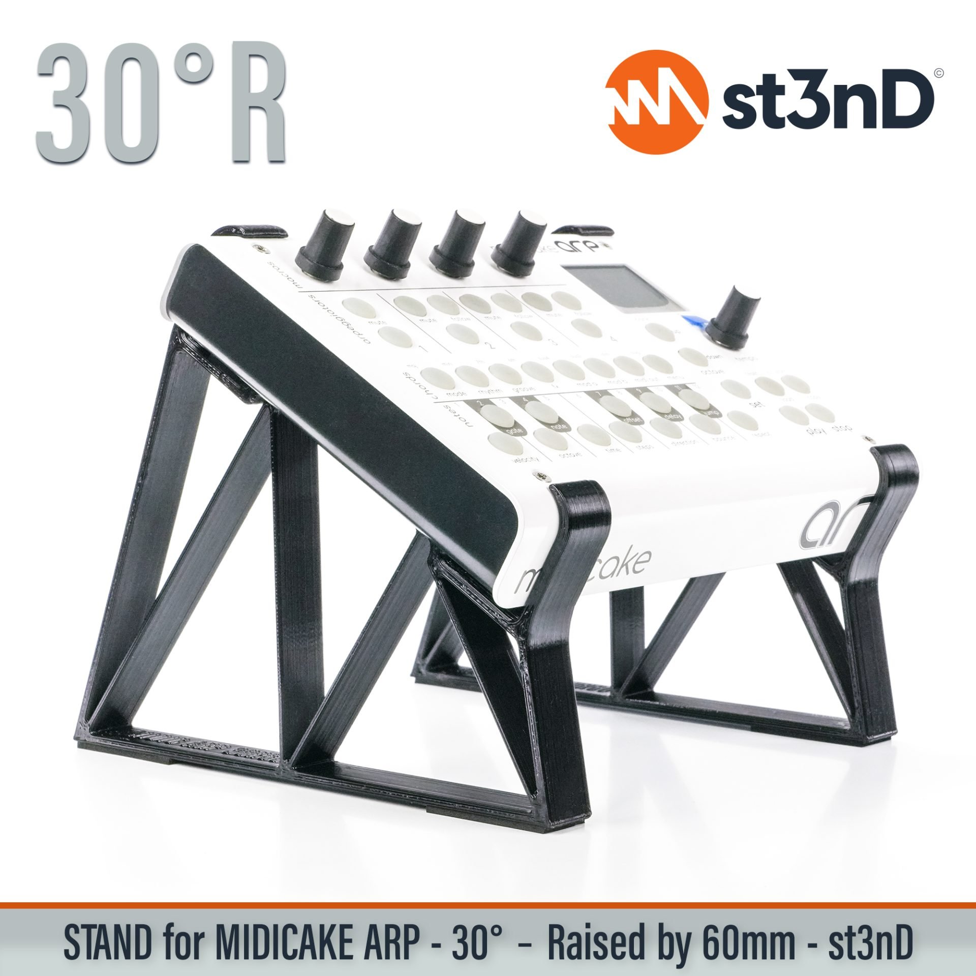 MIDI arpeggiator and sequencer midi sequencer MIDICAKE MIDICAKE ARP portable st3nD stable stand strong sturdy tilted