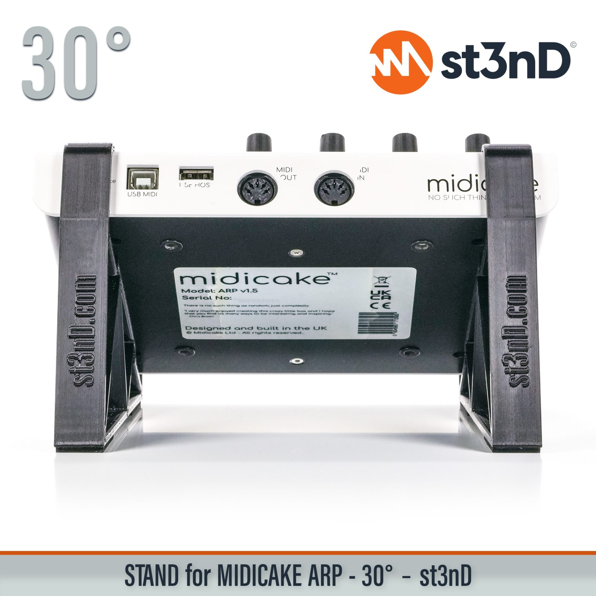 MIDI arpeggiator and sequencer midi sequencer MIDICAKE MIDICAKE ARP portable st3nD stable stand strong sturdy tilted