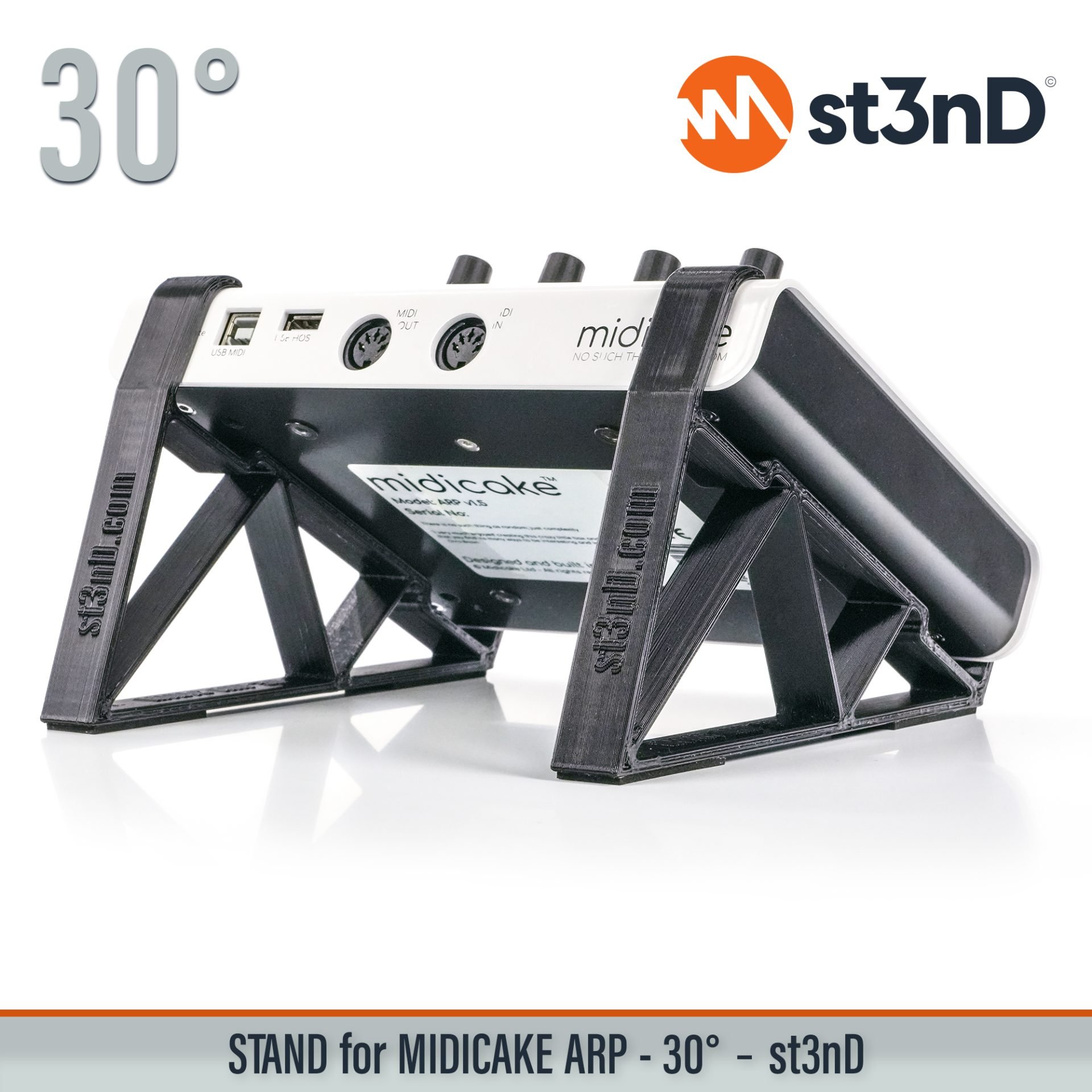 MIDI arpeggiator and sequencer midi sequencer MIDICAKE MIDICAKE ARP portable st3nD stable stand strong sturdy tilted