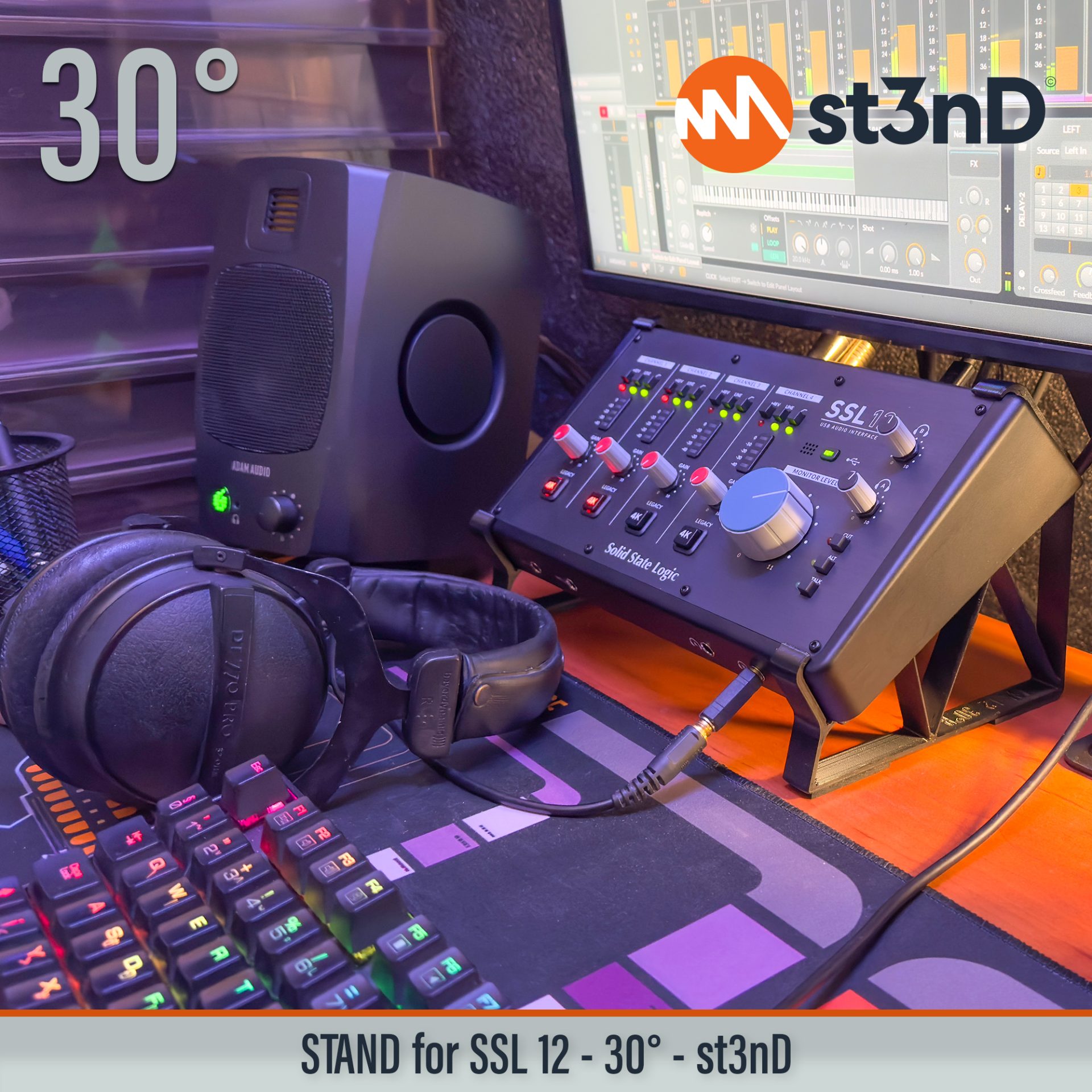 audio interface portable Solid State Logic sound card ssl ssl usb interface st3nD stable stand strong sturdy tilted Solid State Logic SSL 12 SSL 12