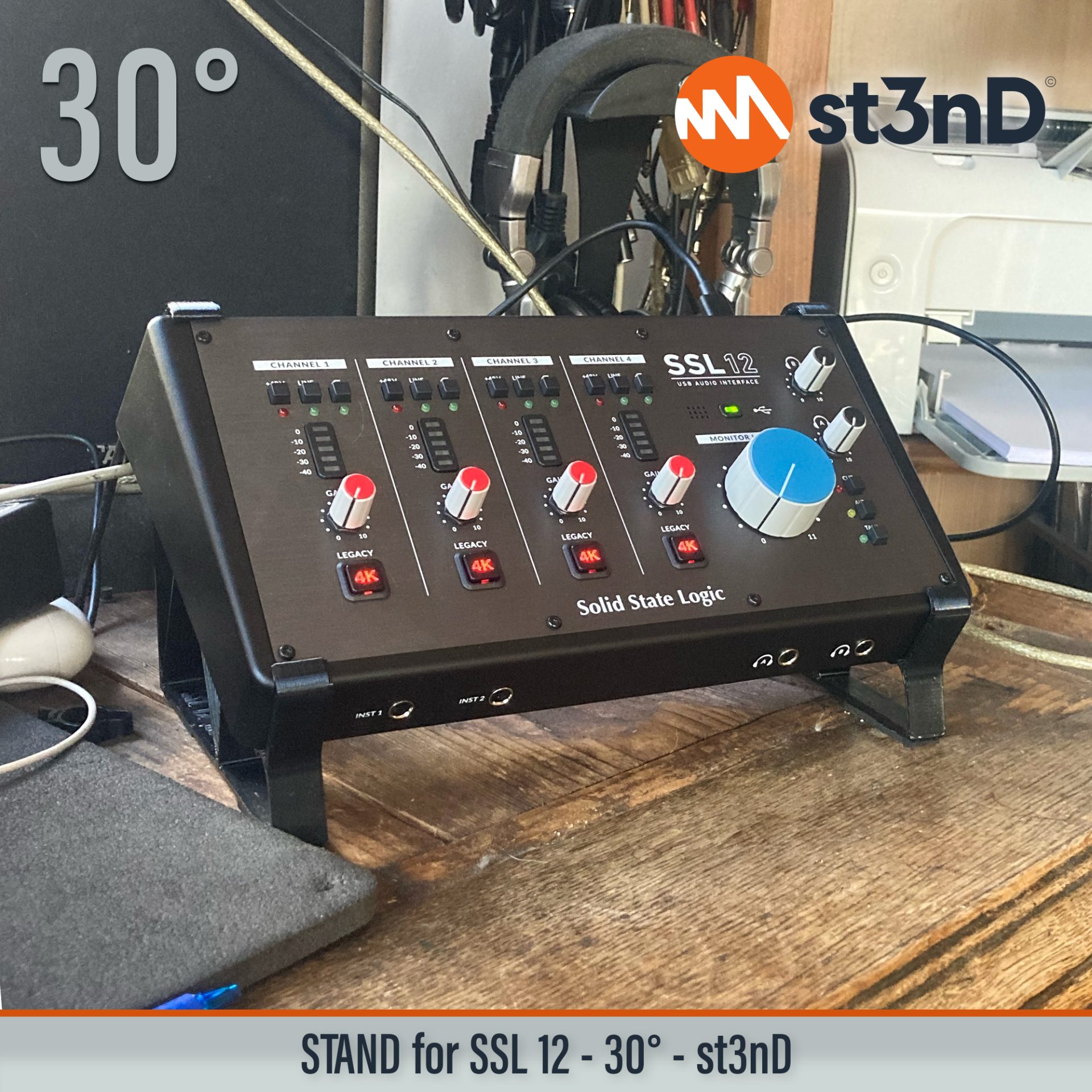 audio interface portable Solid State Logic sound card ssl ssl usb interface st3nD stable stand strong sturdy tilted Solid State Logic SSL 12 SSL 12