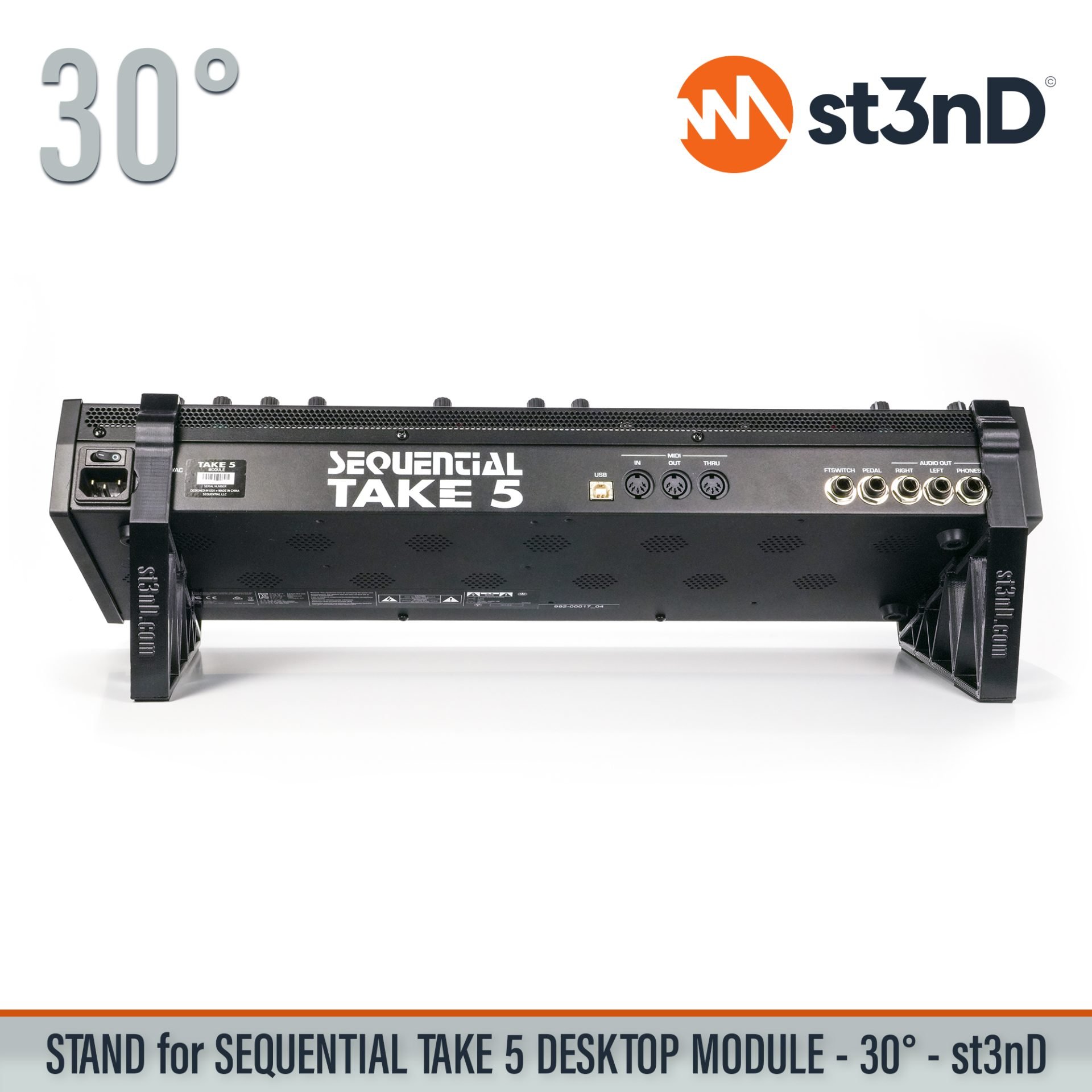DAVE SMITH INSTRUMENTS desktop synth home studio music portable SEQUENTIAL SEQUENTIAL TAKE 5 DESKTOP MODULE st3nD stable stand strong sturdy TAKE 5 DESKTOP MODULE tilted