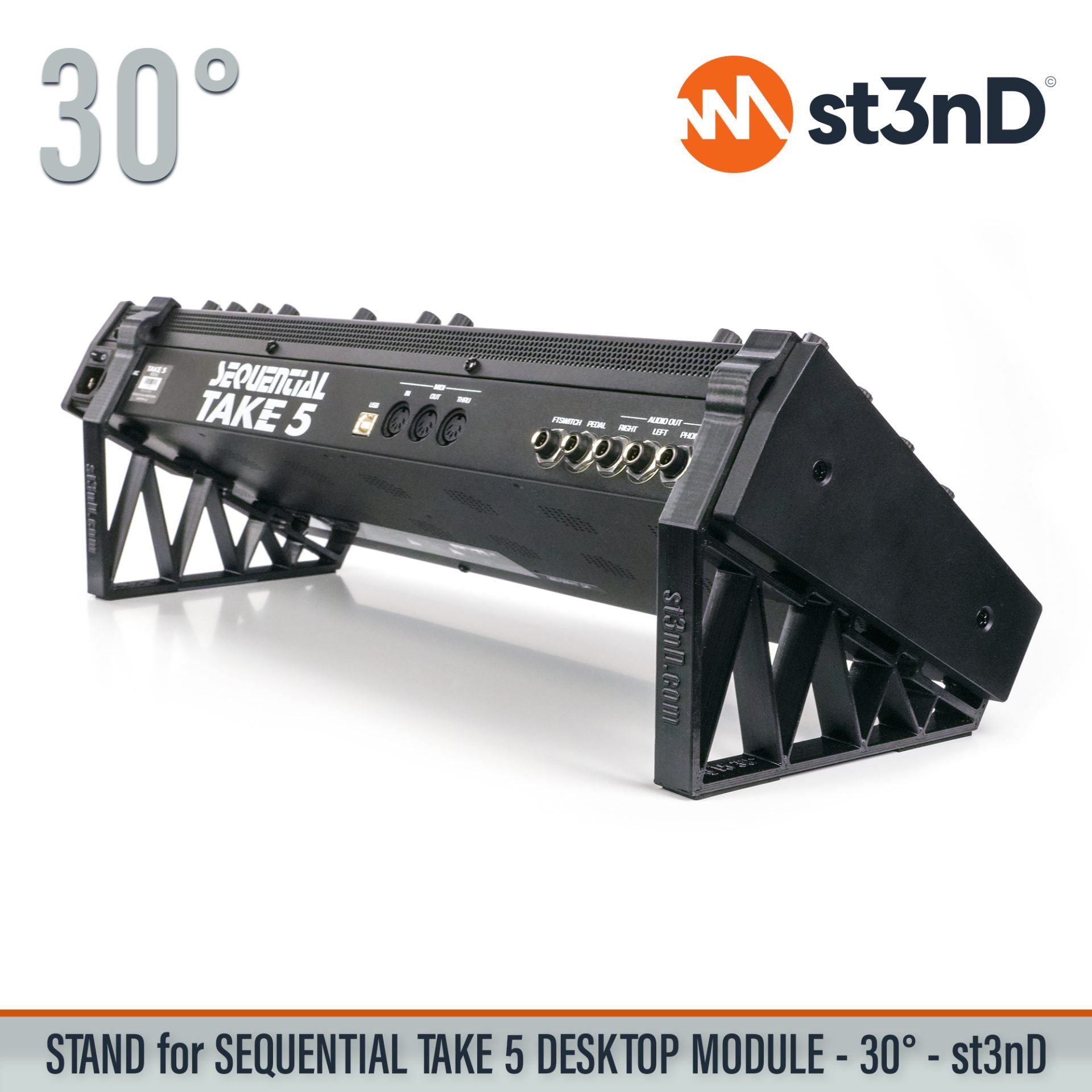 DAVE SMITH INSTRUMENTS desktop synth home studio music portable SEQUENTIAL SEQUENTIAL TAKE 5 DESKTOP MODULE st3nD stable stand strong sturdy TAKE 5 DESKTOP MODULE tilted