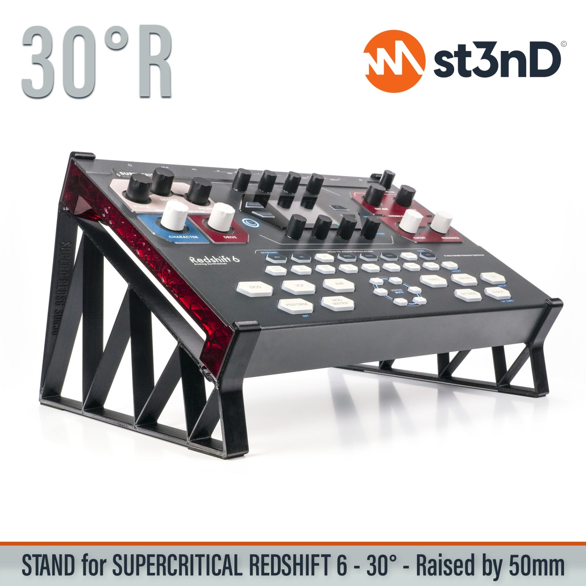analog synth portable REDSHIFT 6 analog synth st3nD stable stand strong sturdy SUPERCRITICAL SUPERCRITICAL REDSHIFT 6 analog synth tilted