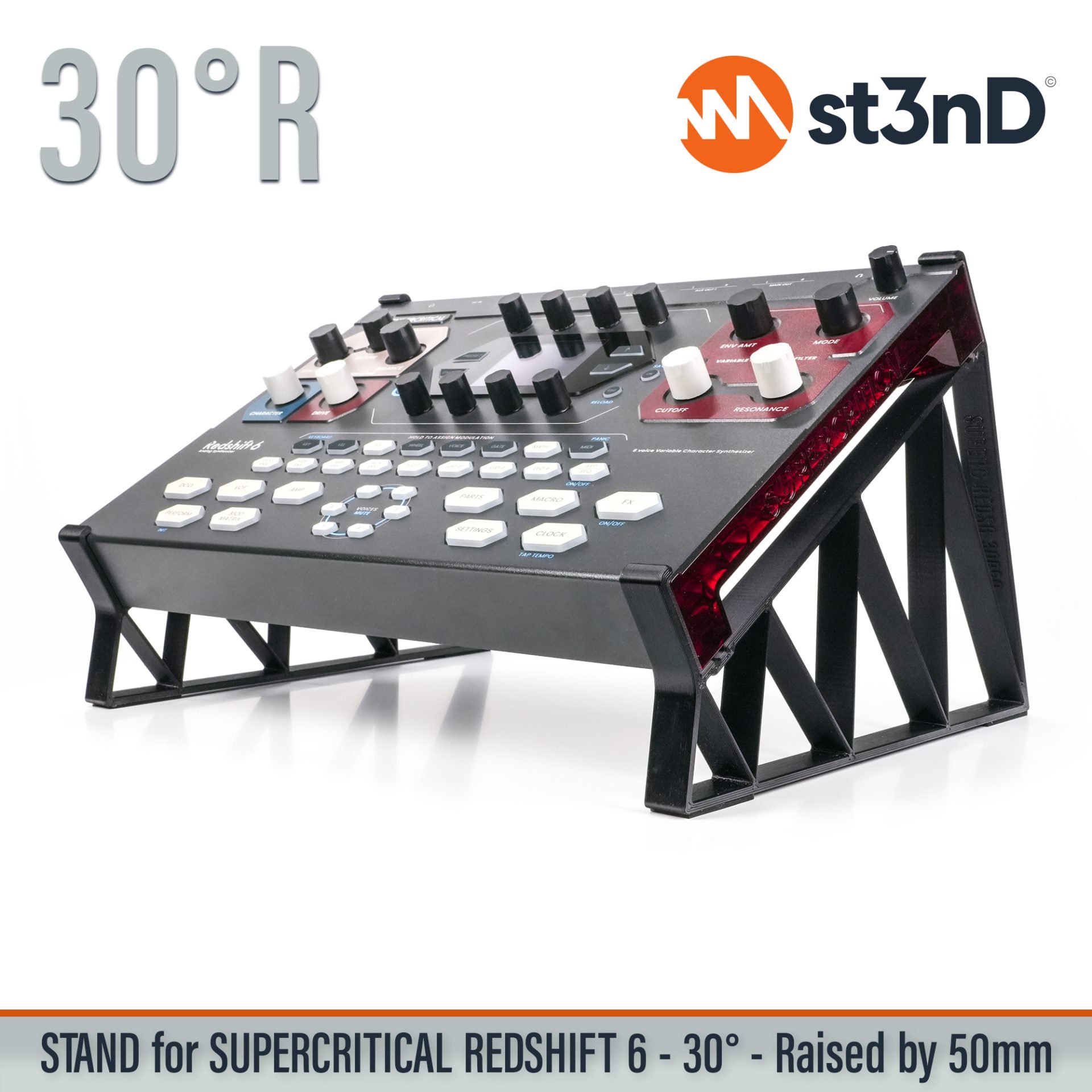 analog synth portable REDSHIFT 6 analog synth st3nD stable stand strong sturdy SUPERCRITICAL SUPERCRITICAL REDSHIFT 6 analog synth tilted