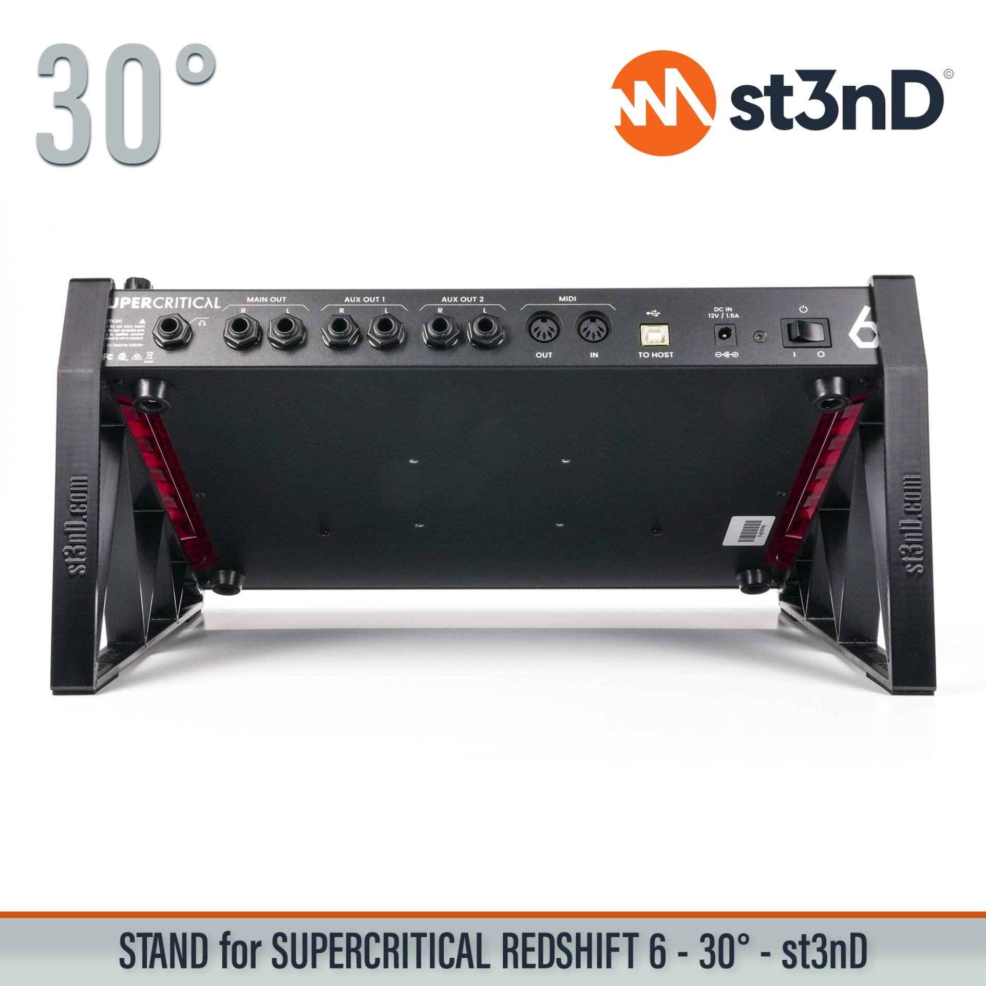 analog synth portable REDSHIFT 6 analog synth st3nD stable stand strong sturdy SUPERCRITICAL SUPERCRITICAL REDSHIFT 6 analog synth tilted