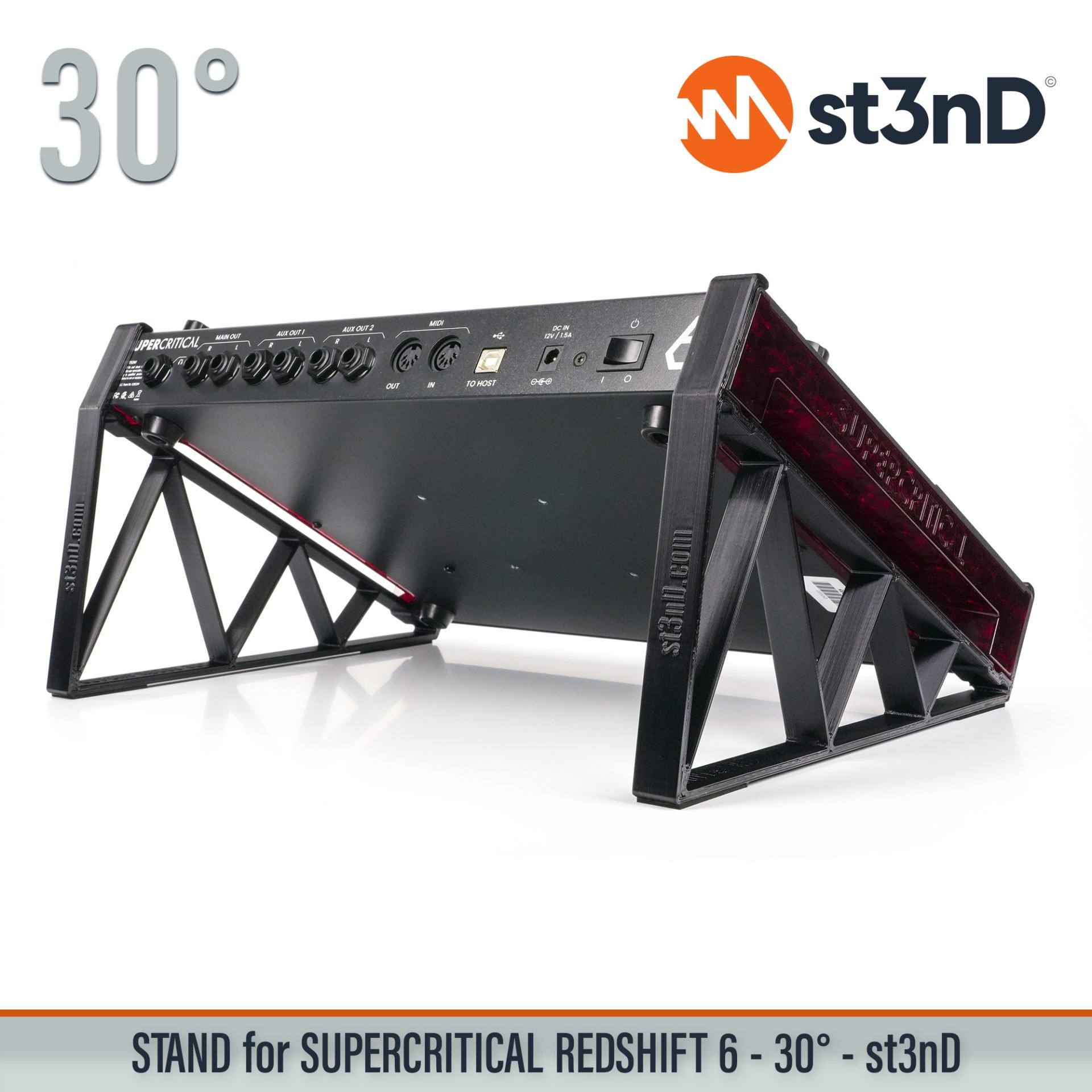 analog synth portable REDSHIFT 6 analog synth st3nD stable stand strong sturdy SUPERCRITICAL SUPERCRITICAL REDSHIFT 6 analog synth tilted
