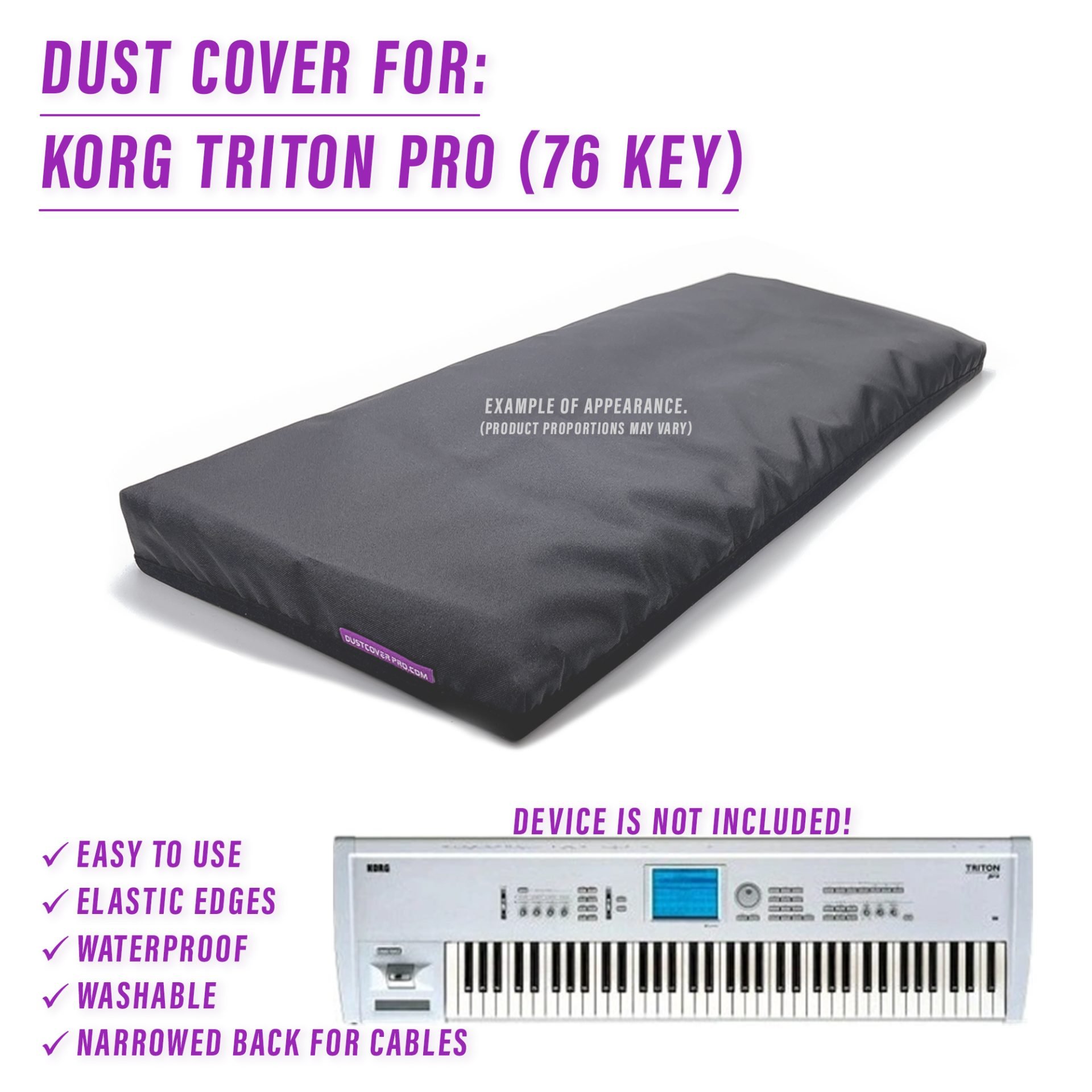 dust cover dustcover dustcoverpro elastic korg synth synth protection water resistant waterproof triton pro 76 key korg triton pro 76