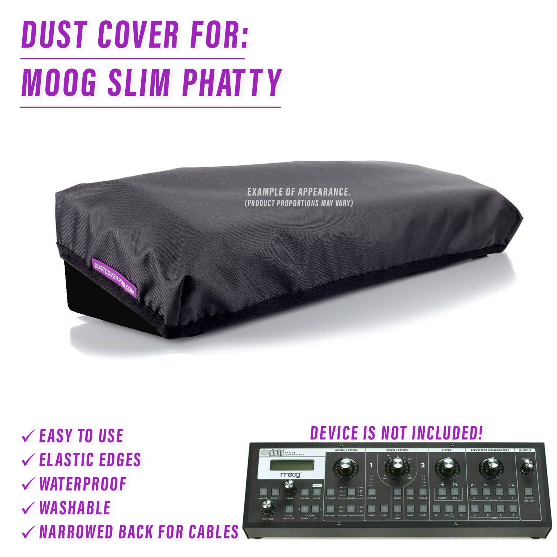 dust cover dustcover dustcoverpro elastic messenger MOOG Moog Synth synth synth protection water resistant waterproof slim phatty