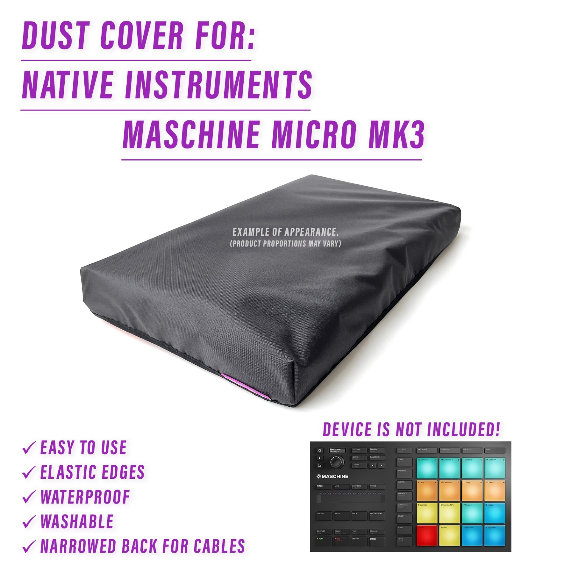 dust cover dustcover dustcoverpro elastic native instruments ni kontrol cover synth synth protection water resistant waterproof maschine mikro mk3