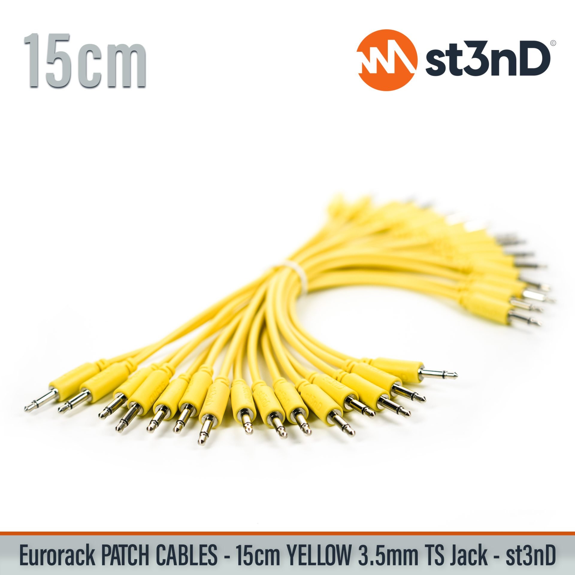 modular eurorack patch cable 3.5mm mono jack 15cm long yellow color eurorack cable holder semimodular modular patch cable pvc patch cable short patch cable synth accessory